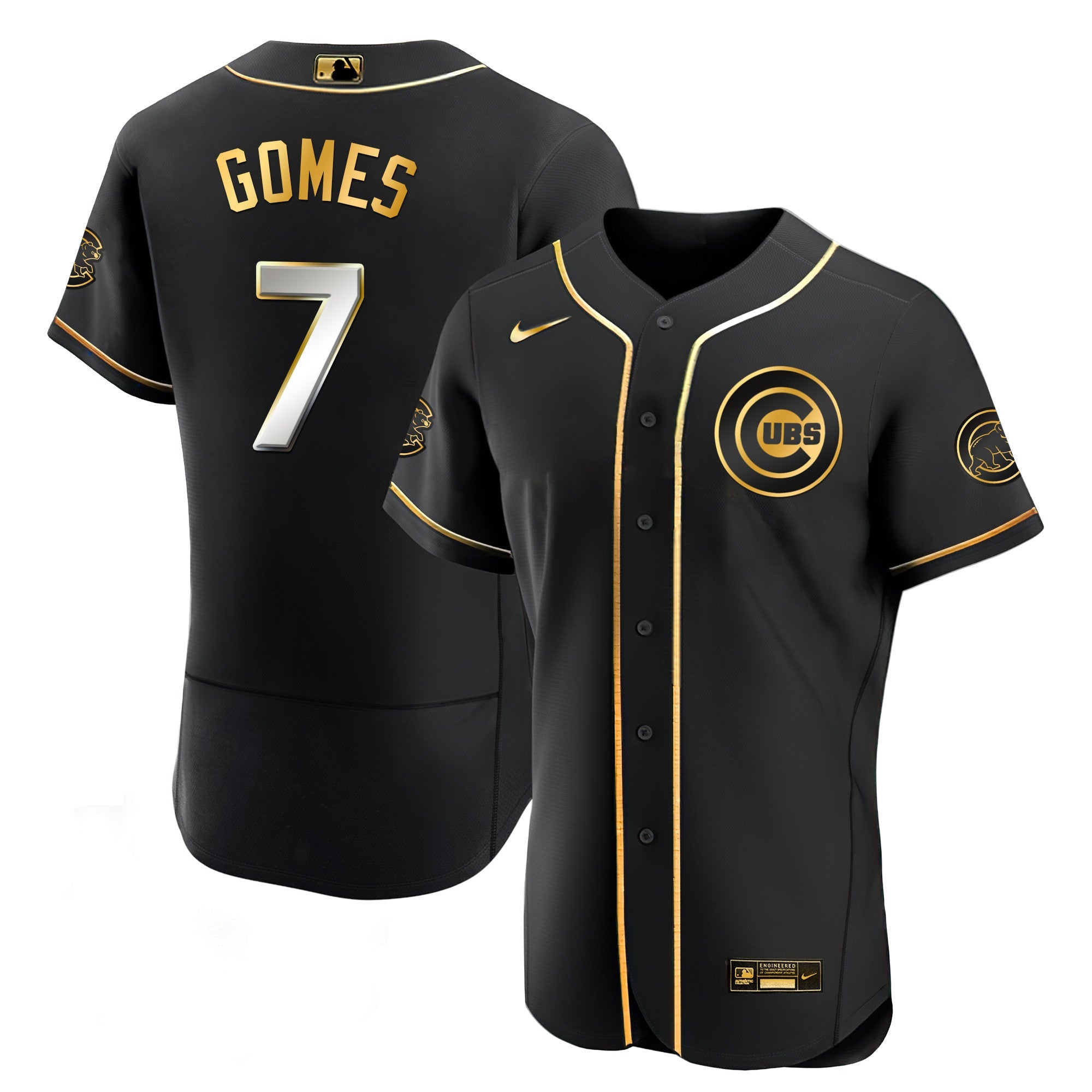 Men’s Chicago Black Limited & Gold Jersey