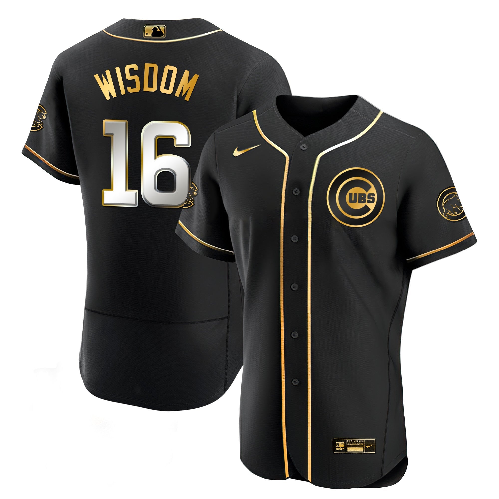 Men’s Chicago Black Limited & Gold Jersey
