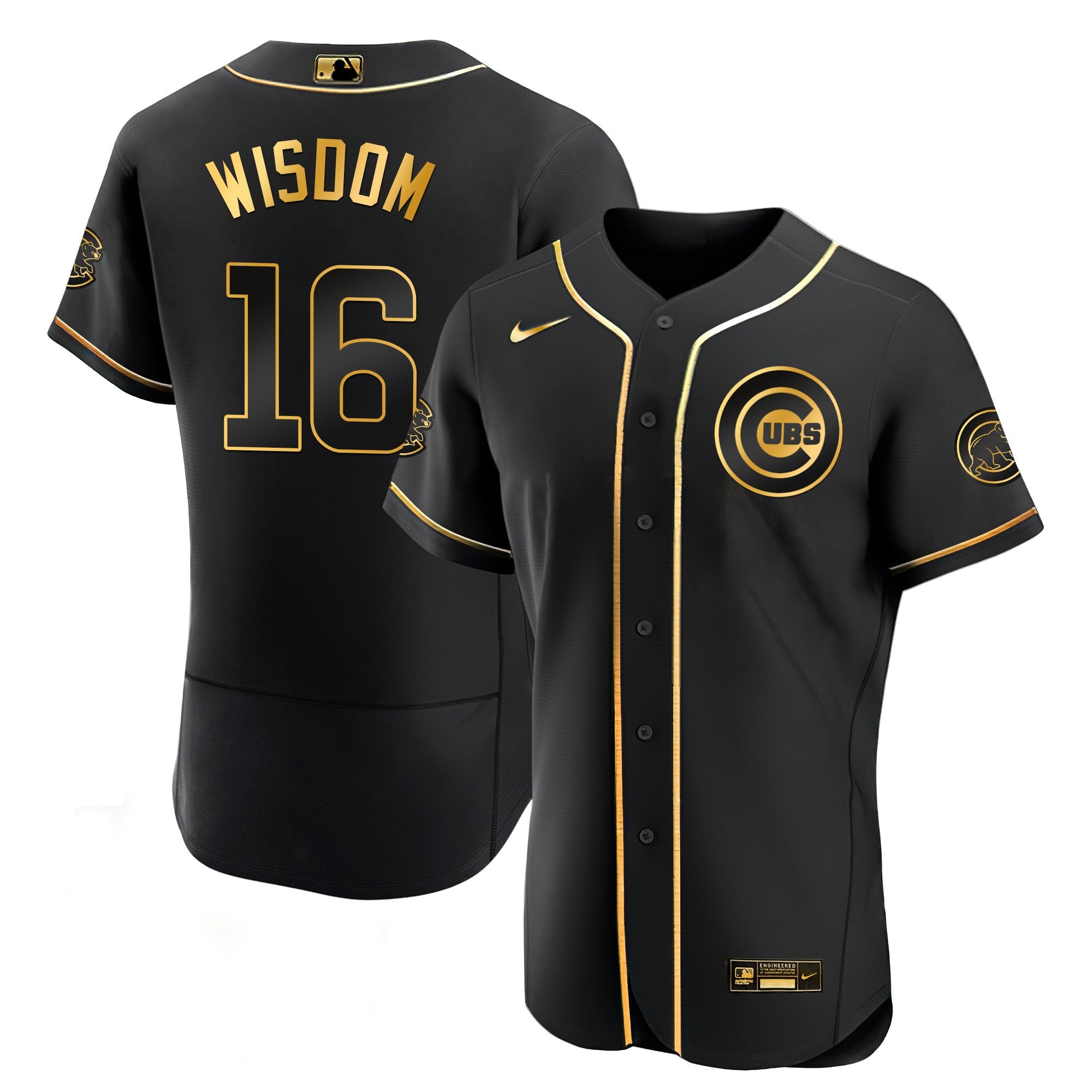 Men’s Chicago Black Limited & Gold Jersey