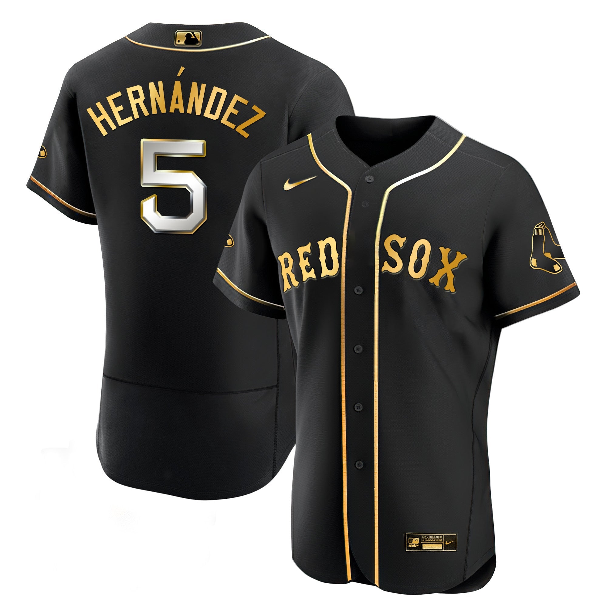 Men’s Boston Black Limited & Gold Jersey