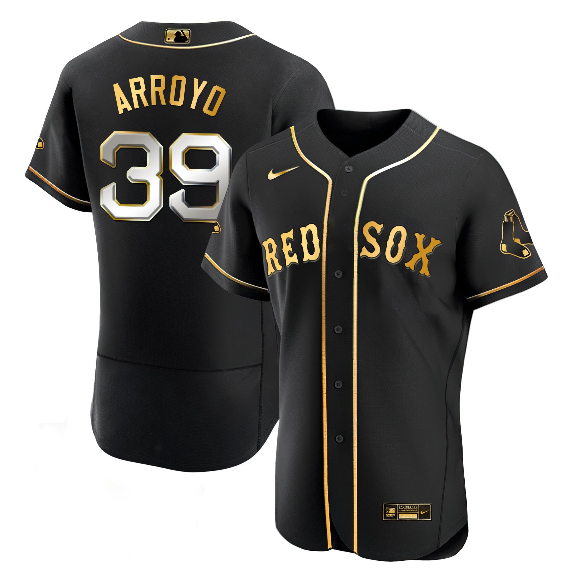 Men’s Boston Black Limited & Gold Jersey