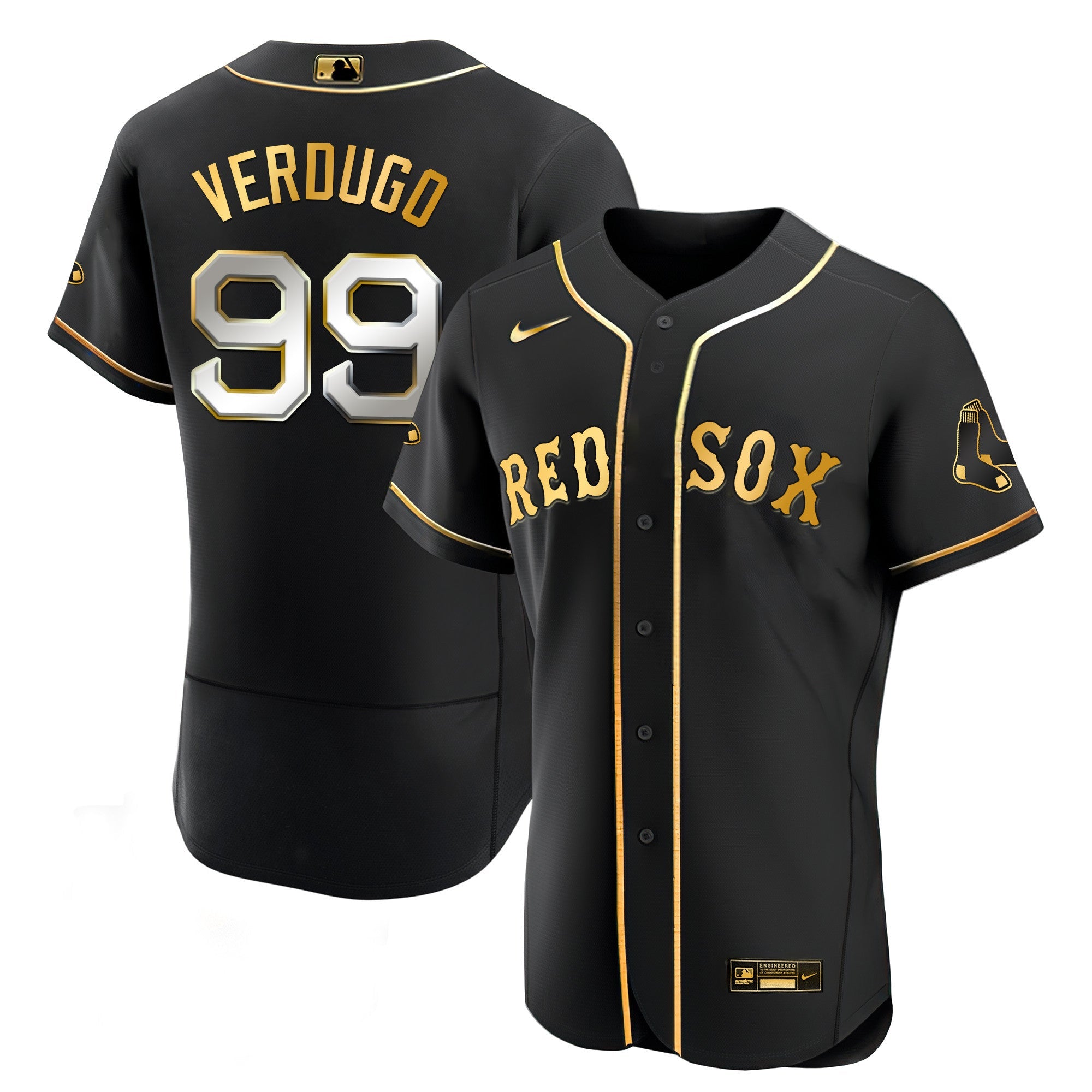 Men’s Boston Black Limited & Gold Jersey