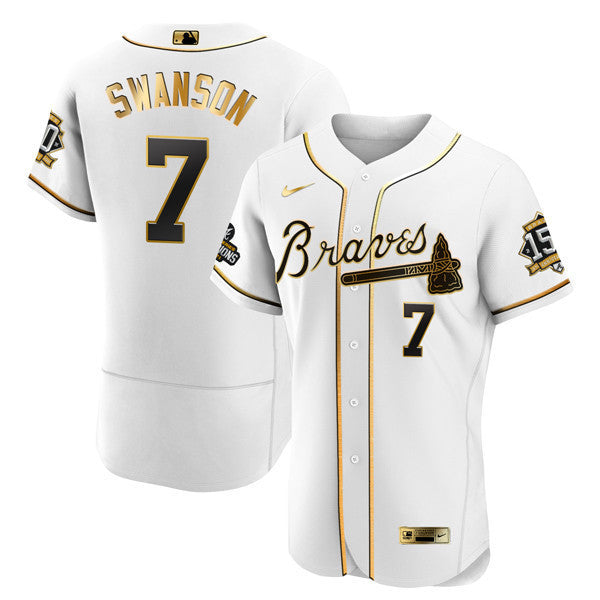 Atlanta World Series Champion White Gold Flex Base Jersey 2021 – Stitched