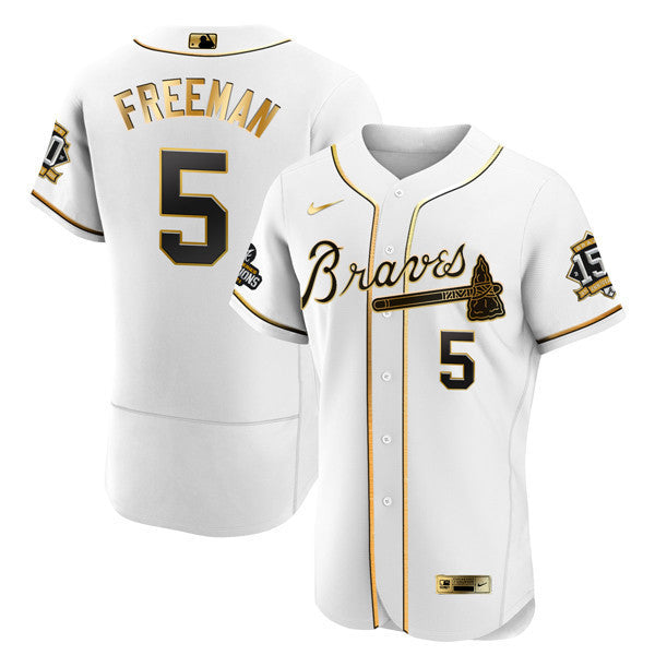 Atlanta World Series Champion White Gold Flex Base Jersey 2021 – Stitched