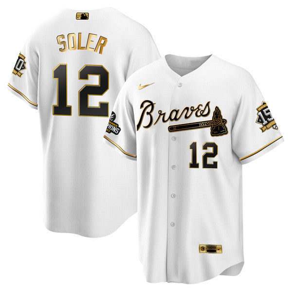 Atlanta World Series Champion White Gold Flex Base Jersey 2021 – Stitched