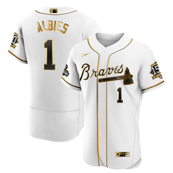 Atlanta World Series Champion White Gold Flex Base Jersey 2021 – Stitched