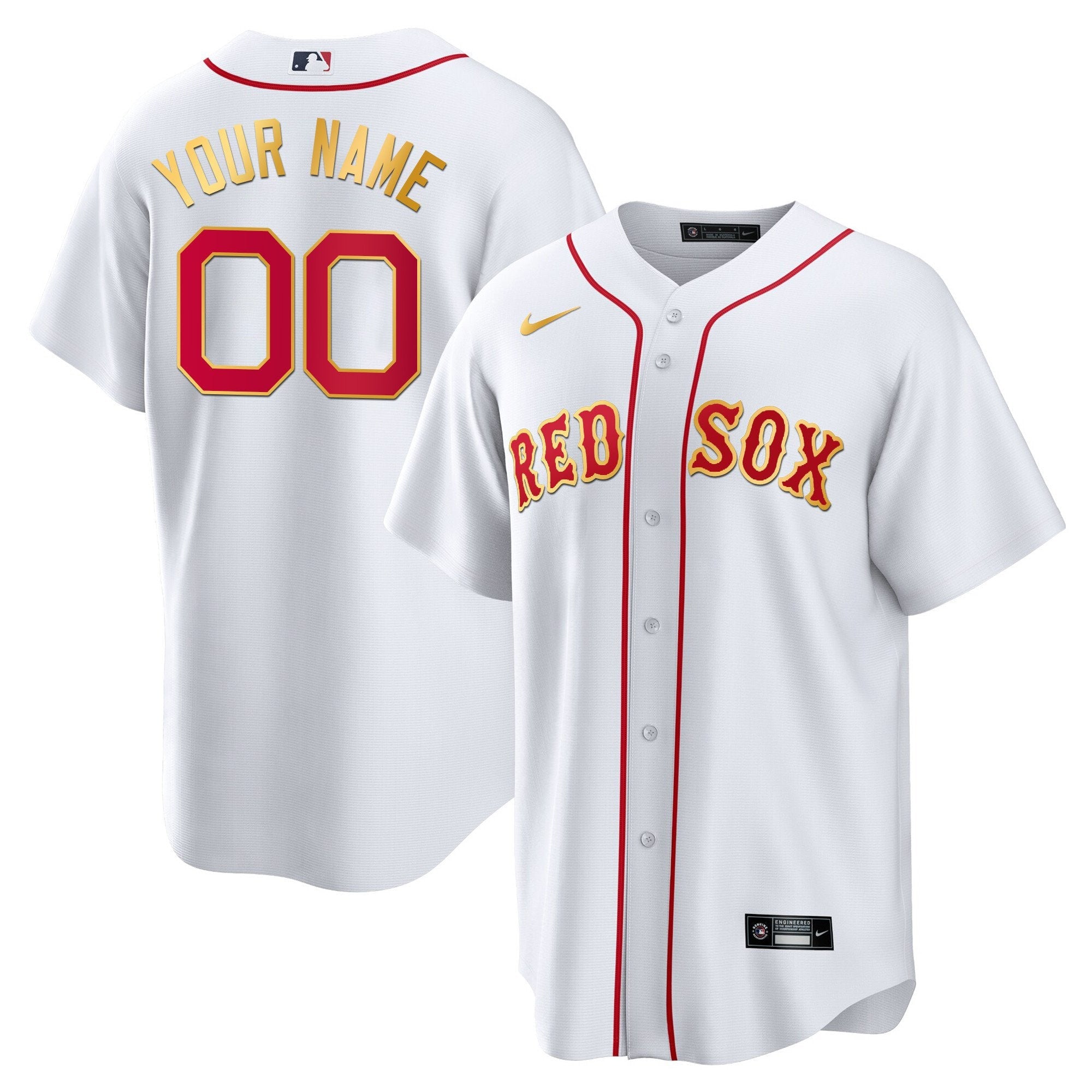 Boston Gold Trim Custom Jersey