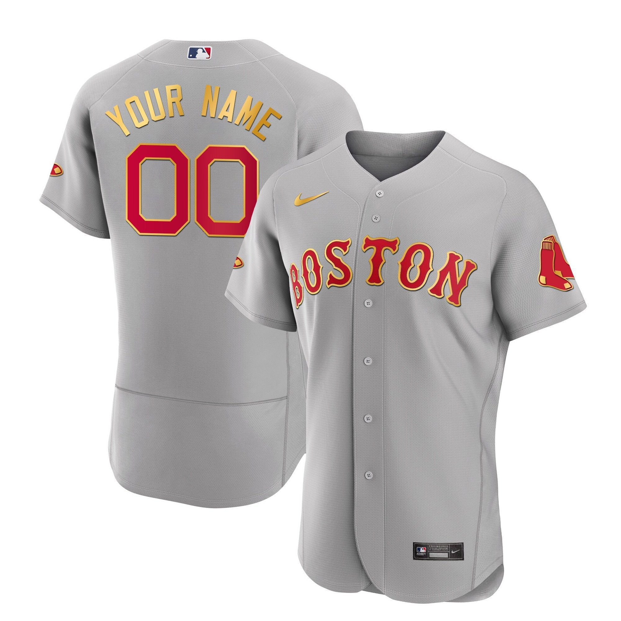 Boston Gold Trim Custom Jersey