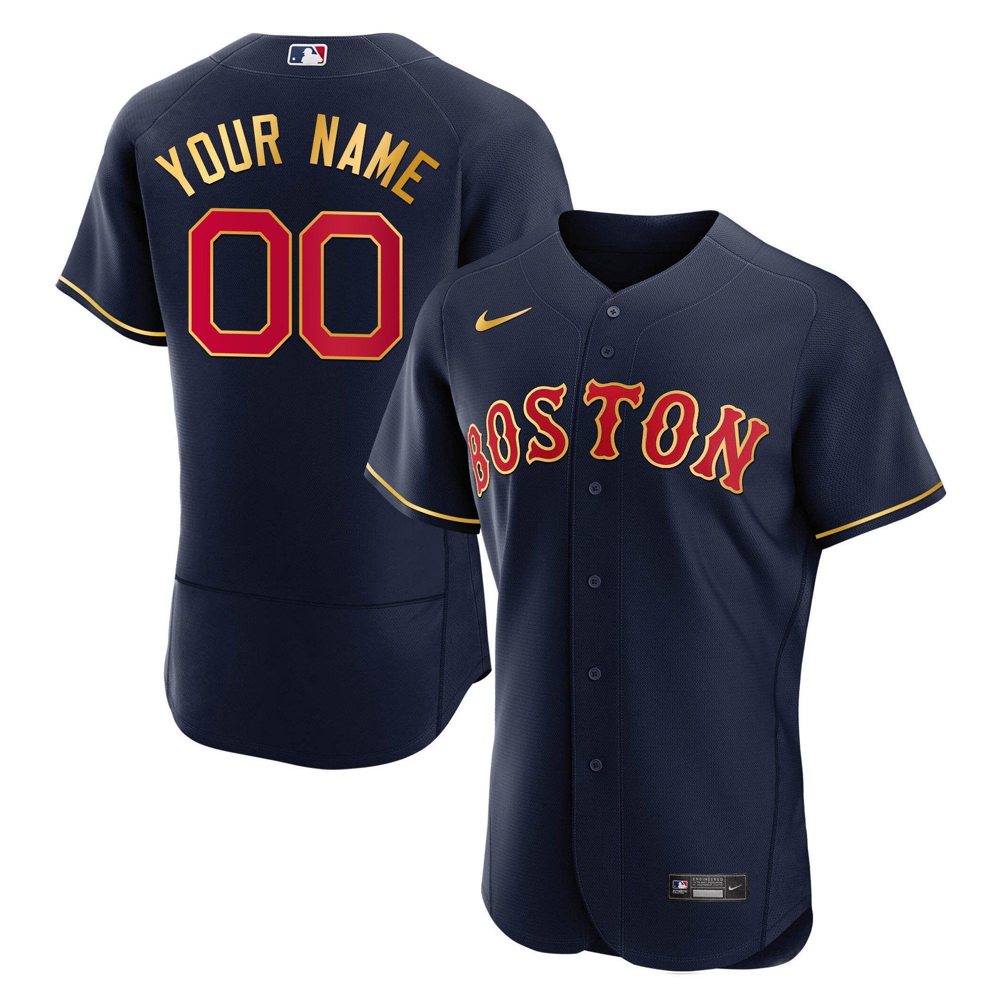 Boston Gold Trim Custom Jersey