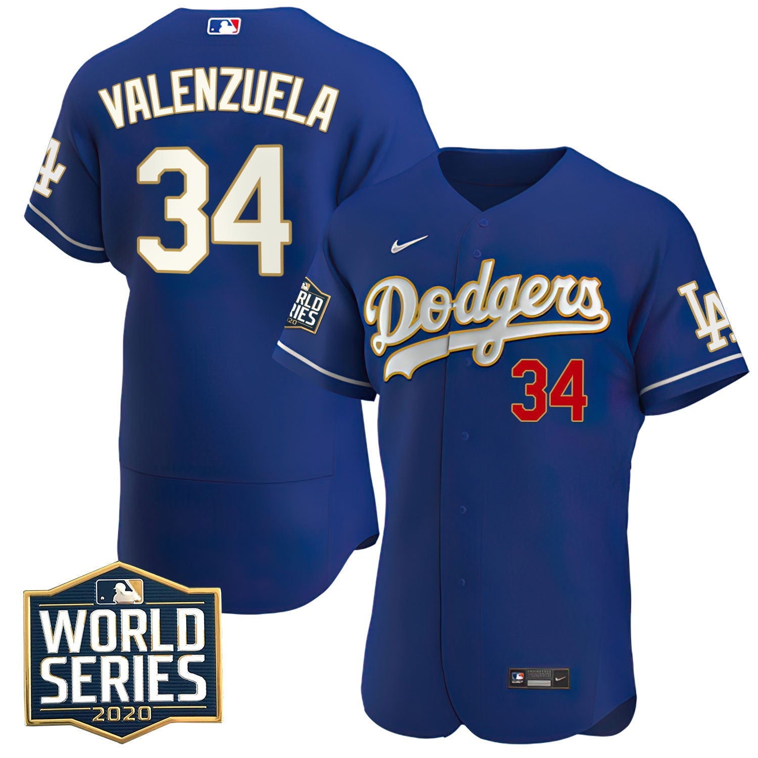 Fernando Valenzuela World Series 2020 Patch Flex Base Jersey