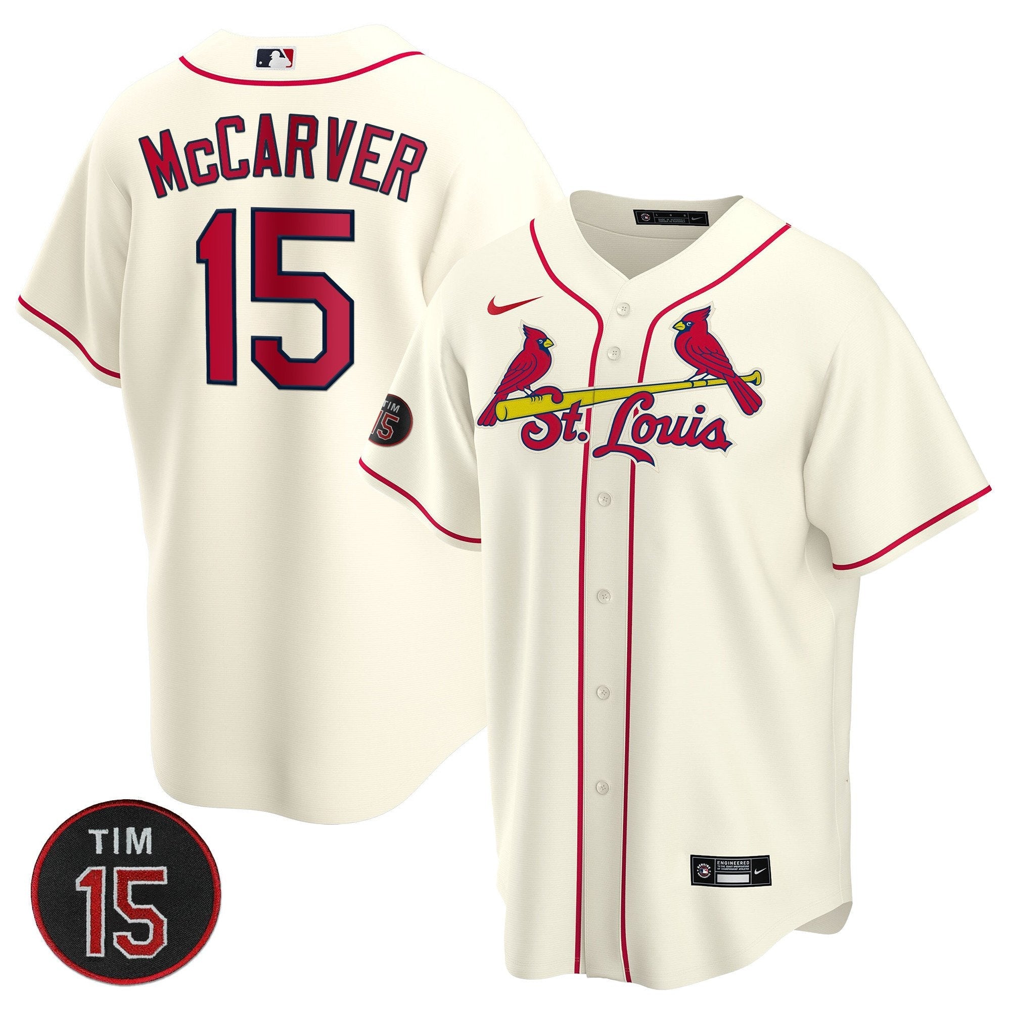 St. Louis Tim McCarver Patch Cool Base Jersey