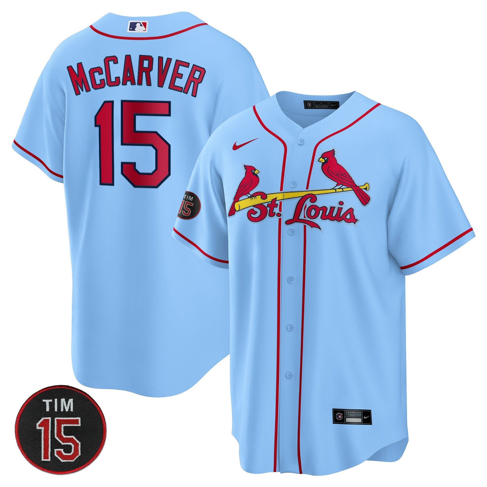 St. Louis Tim McCarver Patch Cool Base Jersey