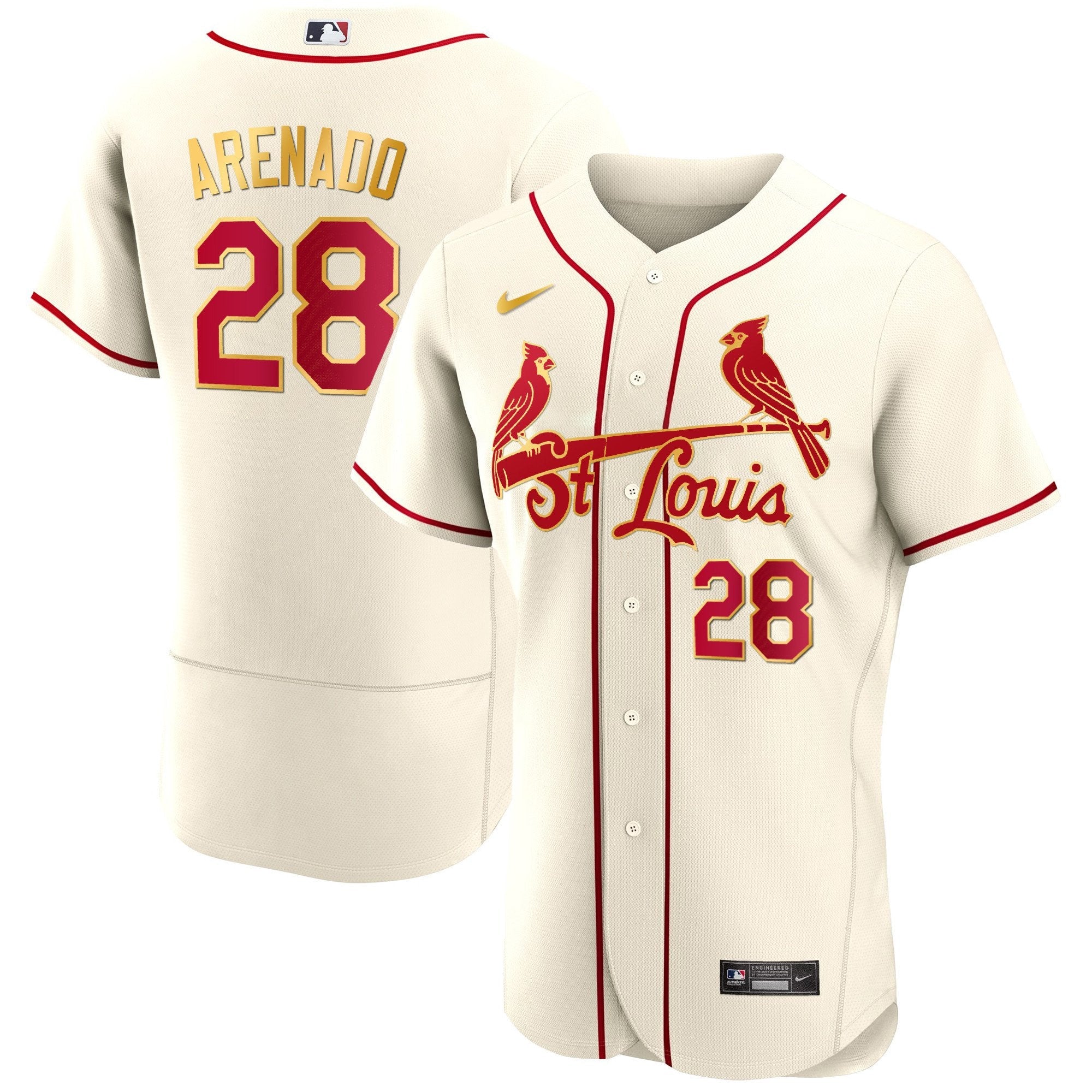 Men’s St. Louis Flex Base Gold Trim Jersey