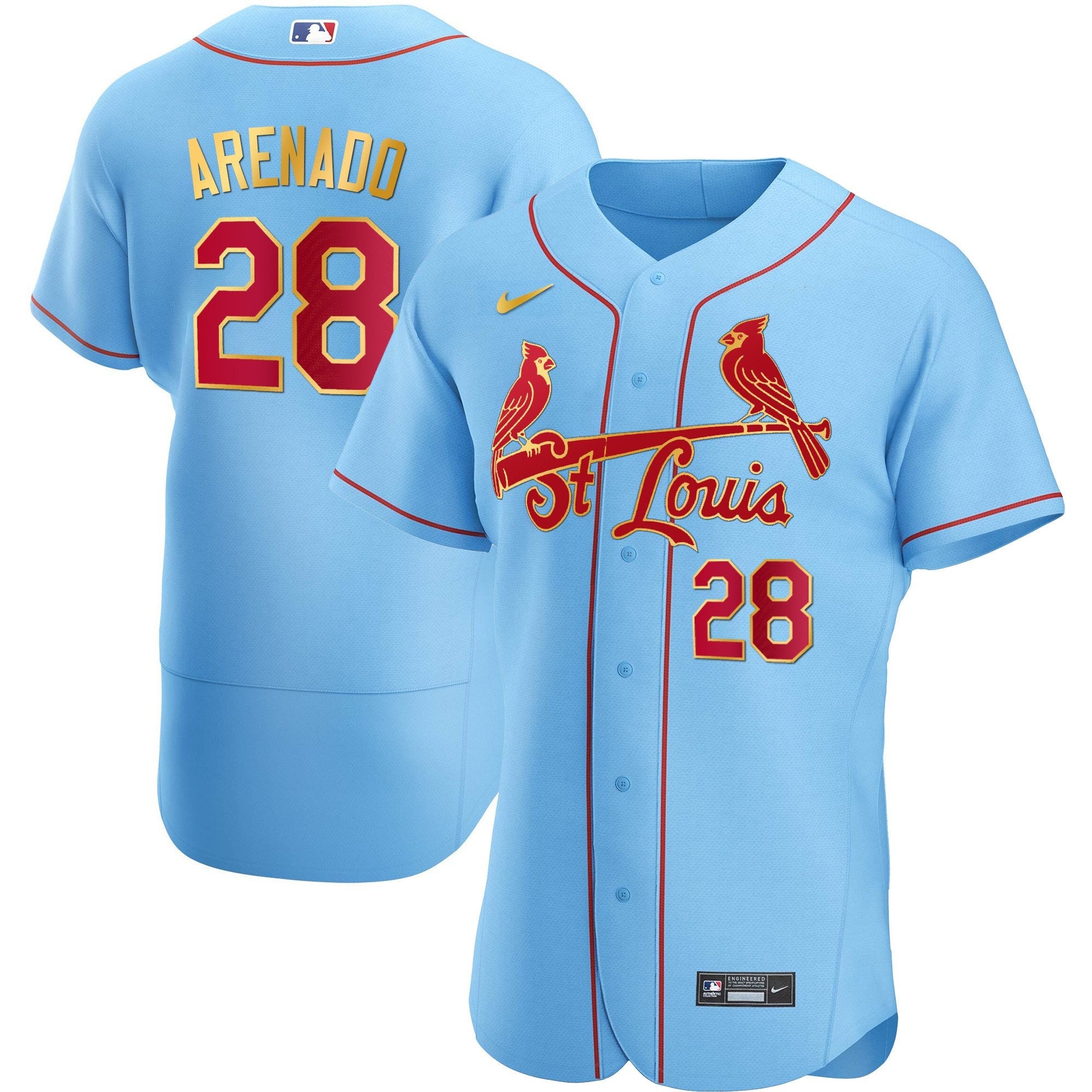 Men’s St. Louis Flex Base Gold Trim Jersey