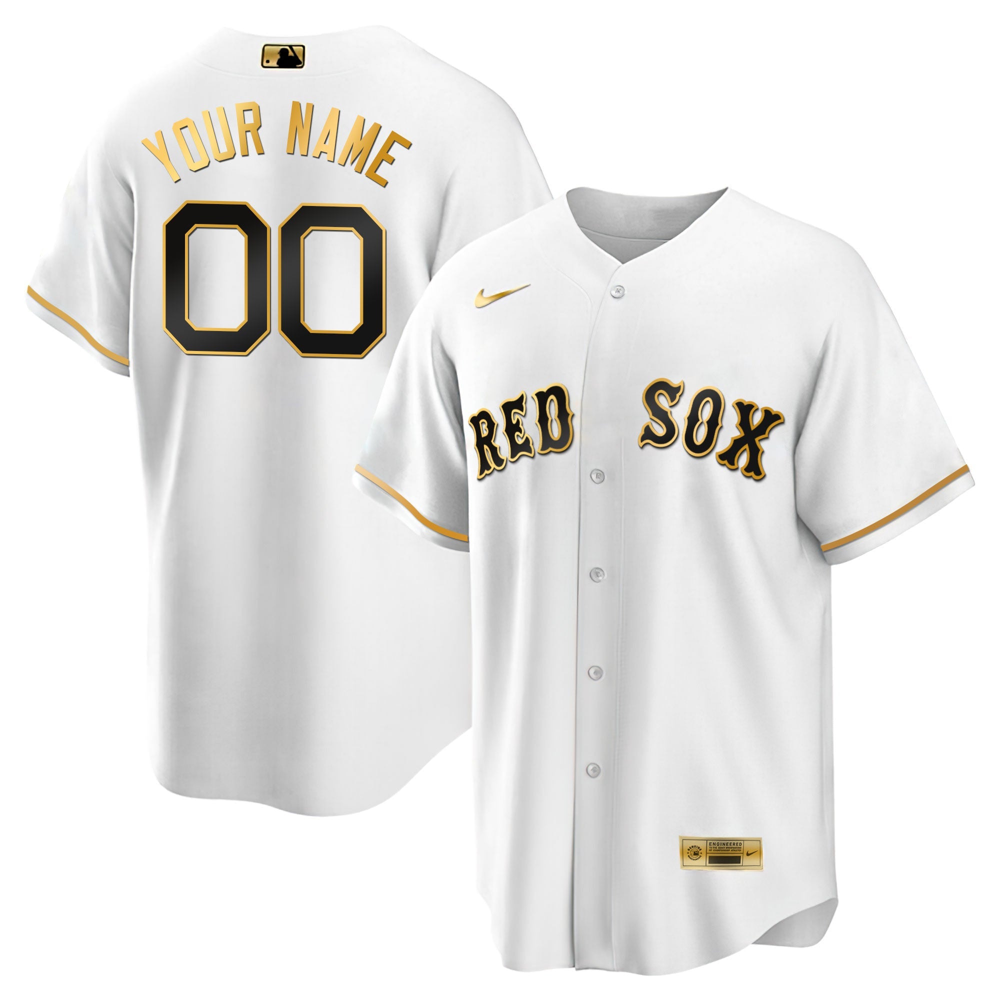 Boston Black Gold & White Gold Custom Jersey