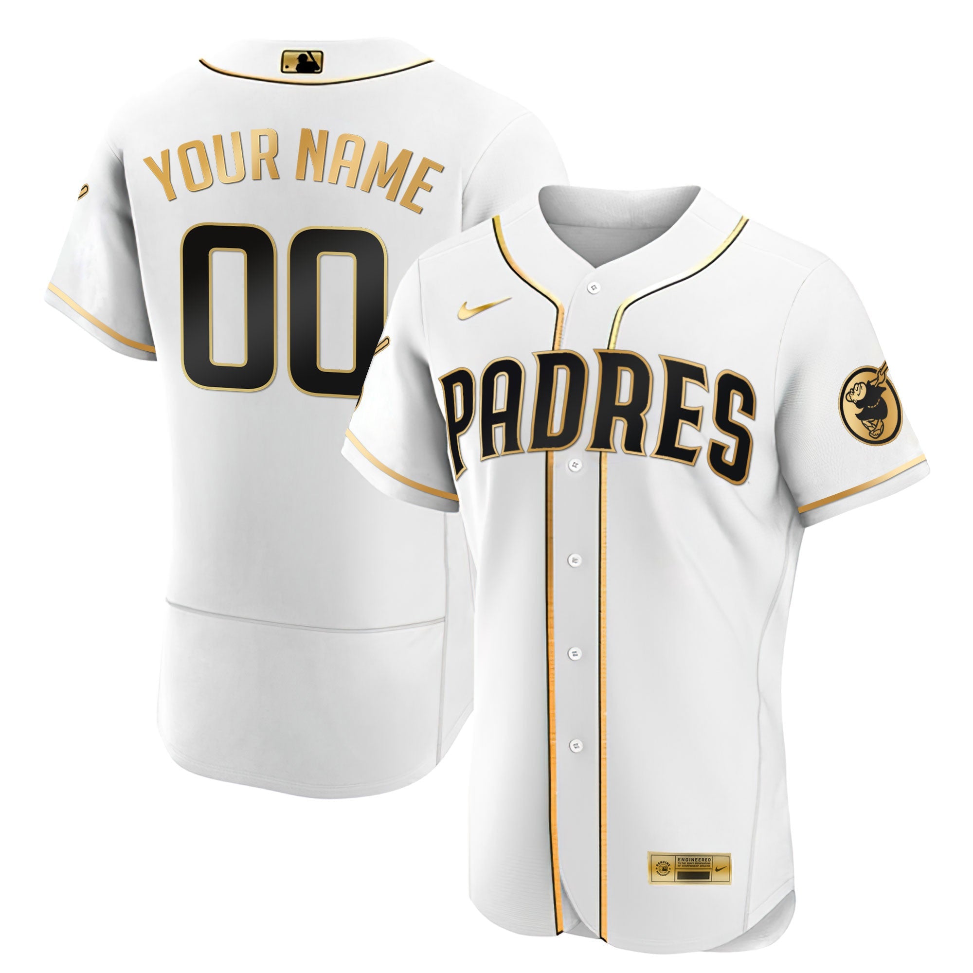 San Diego Black Gold & White Gold Custom Jersey