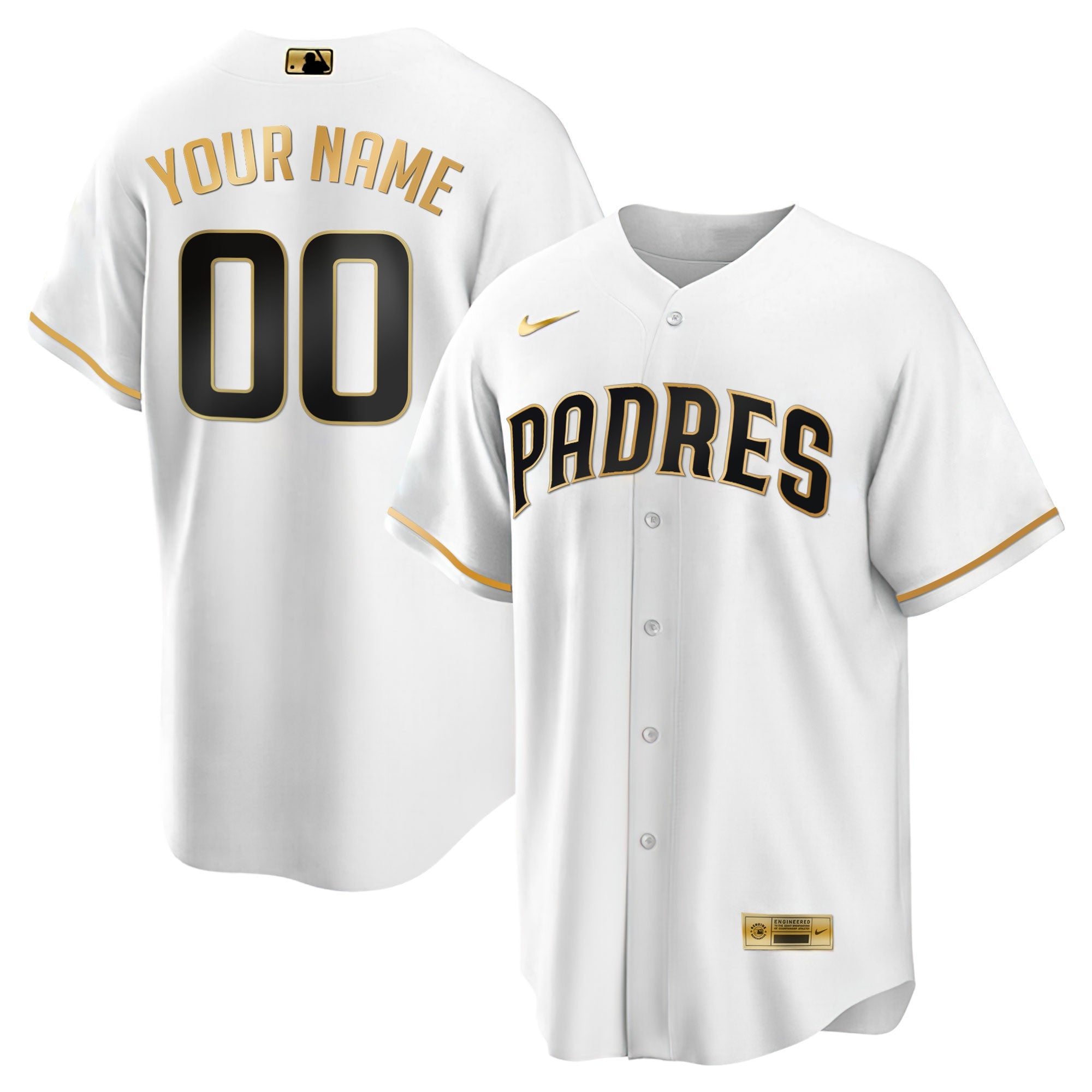 San Diego Black Gold & White Gold Custom Jersey