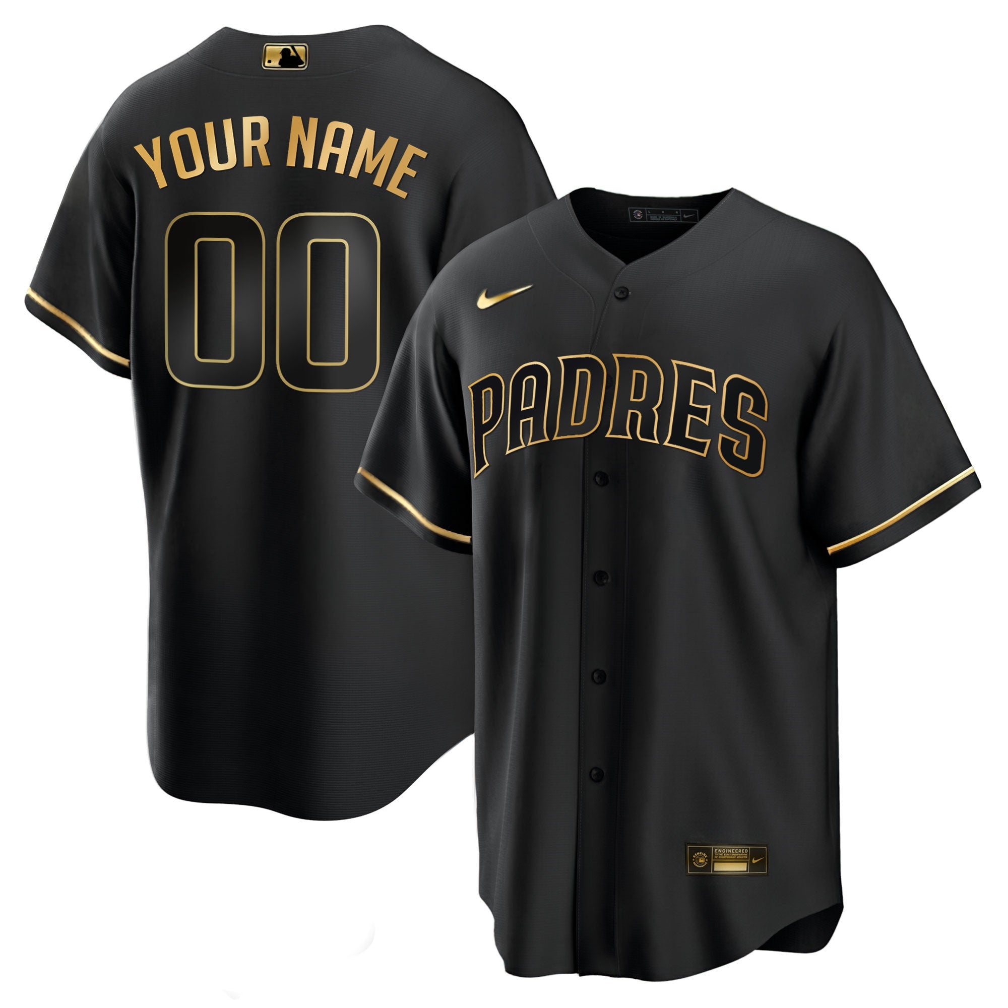 San Diego Black Gold & White Gold Custom Jersey