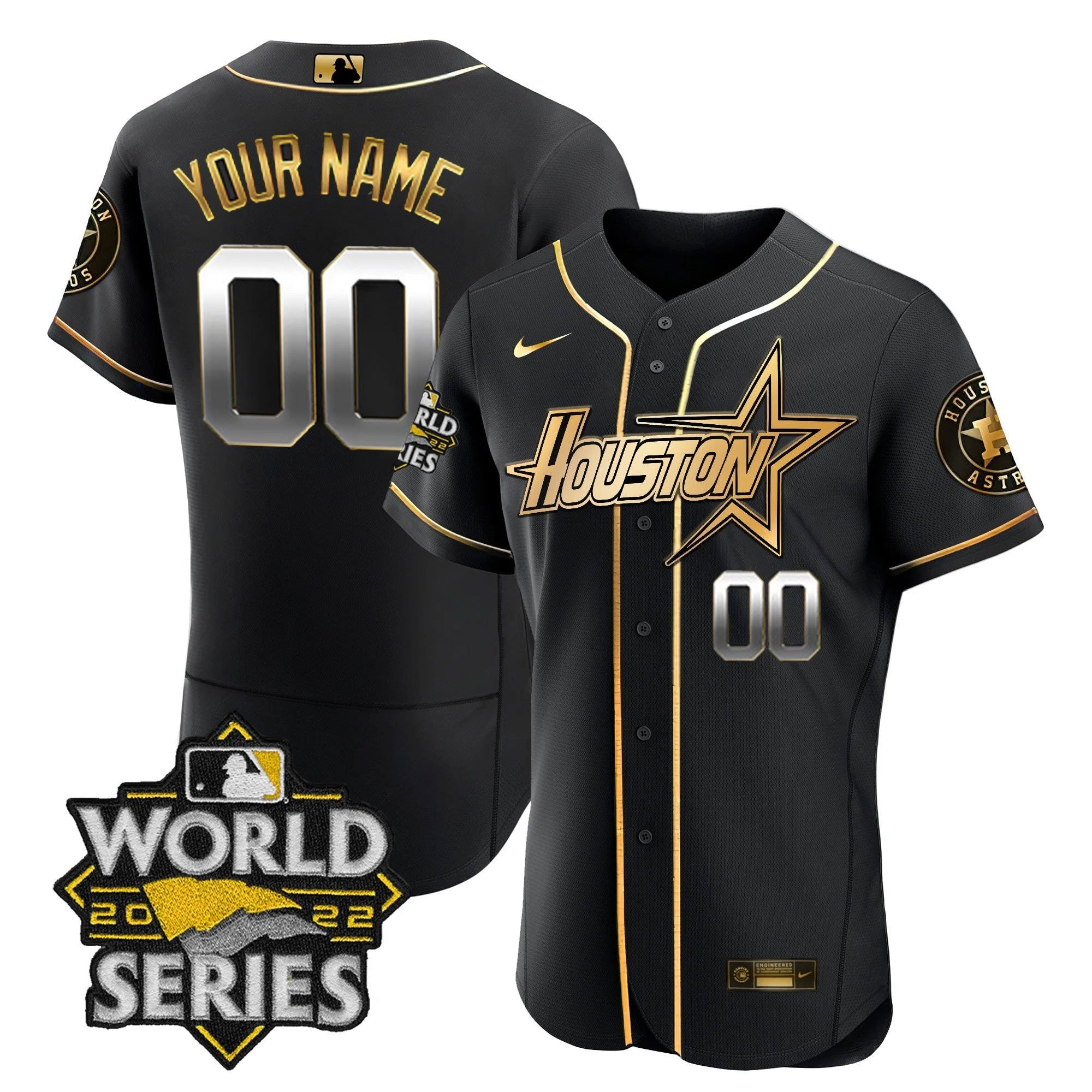 World Series Black Gold Special Custom Jersey