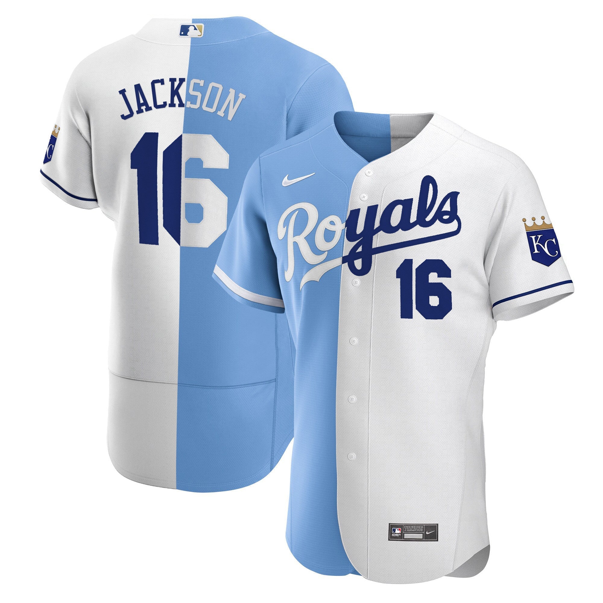 Bo Jackson Kansas City Royals Split Light Blue White Jersey