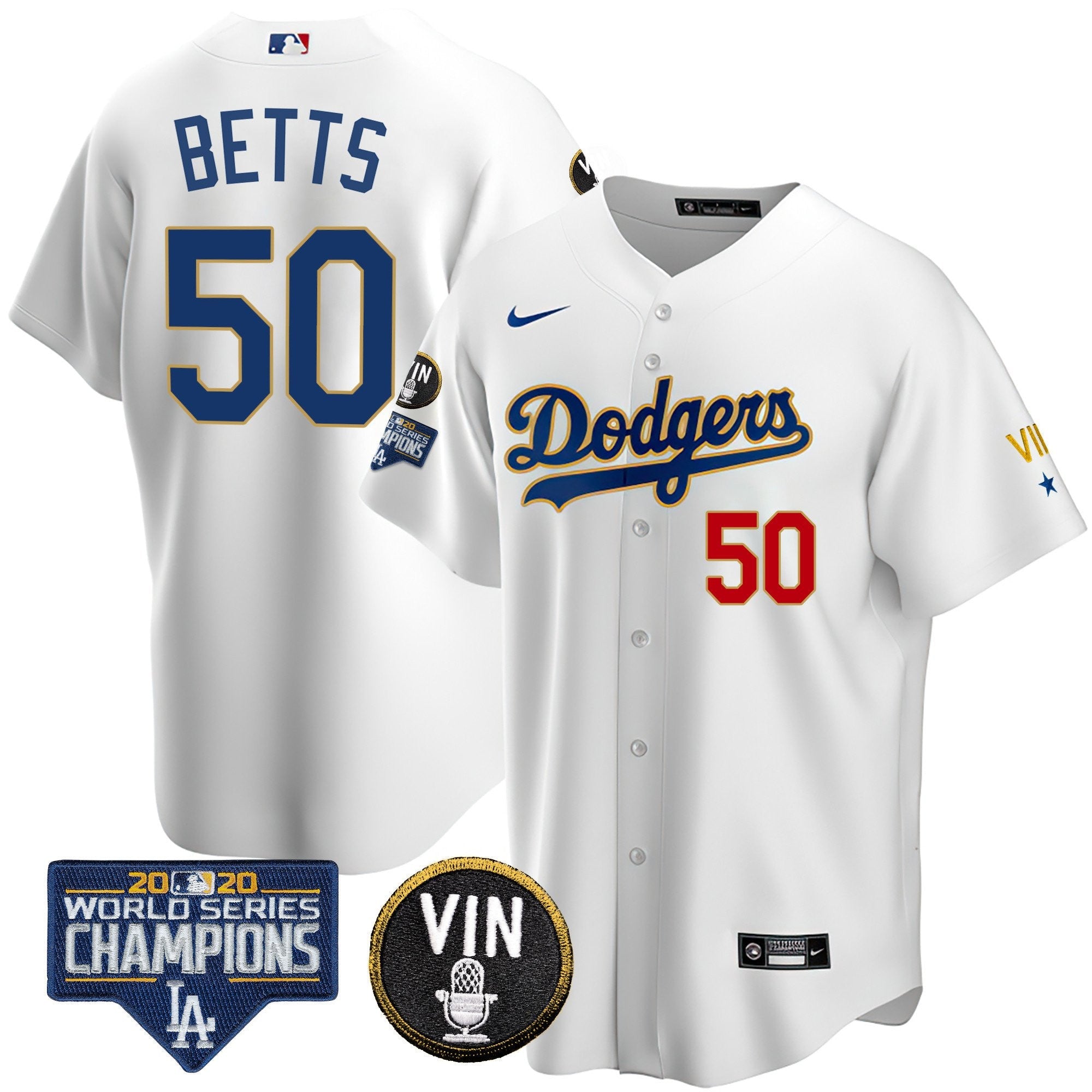 Men’s World Series & Vin Sculy Patch Gold Jersey