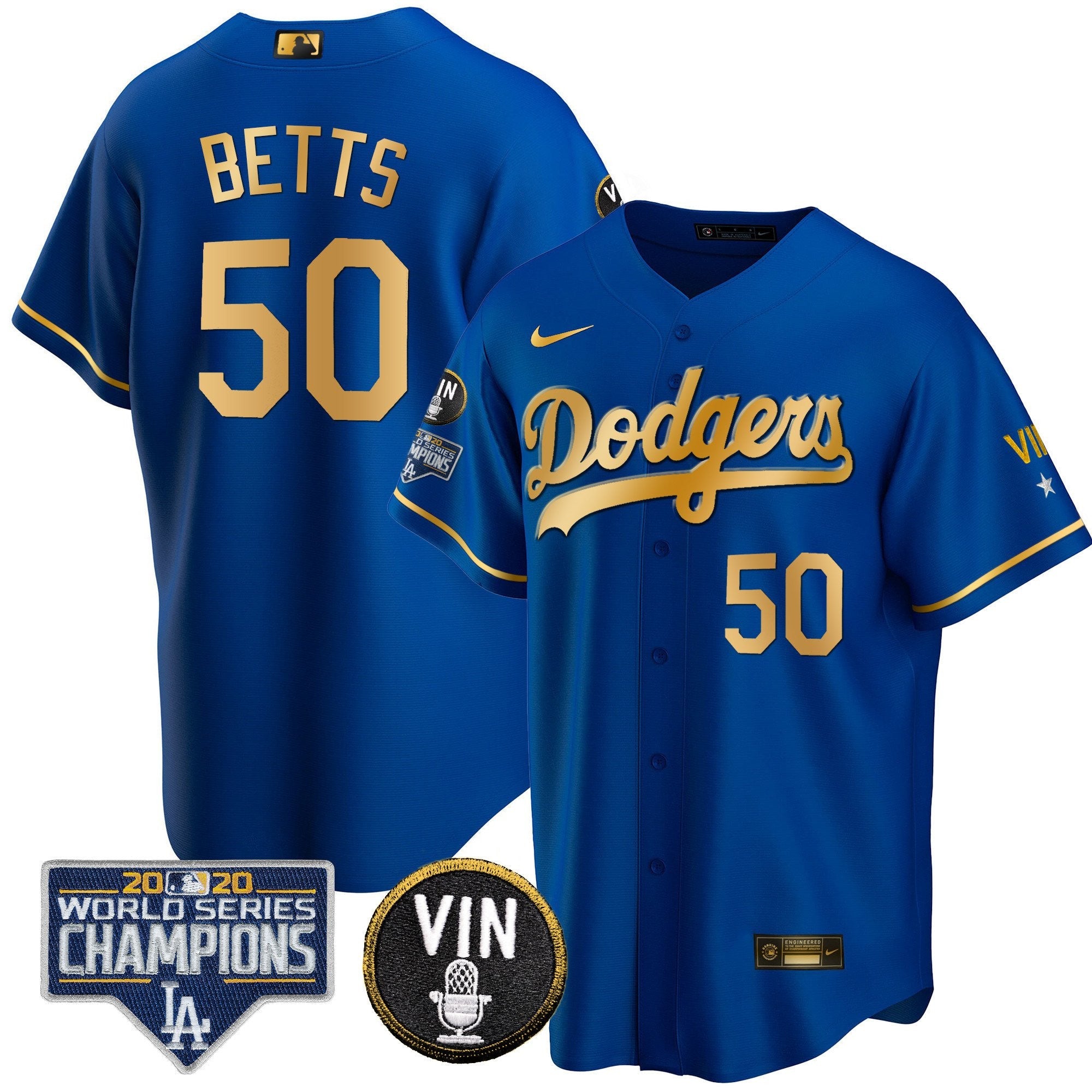 Men’s World Series & Vin Sculy Patch Gold Jersey