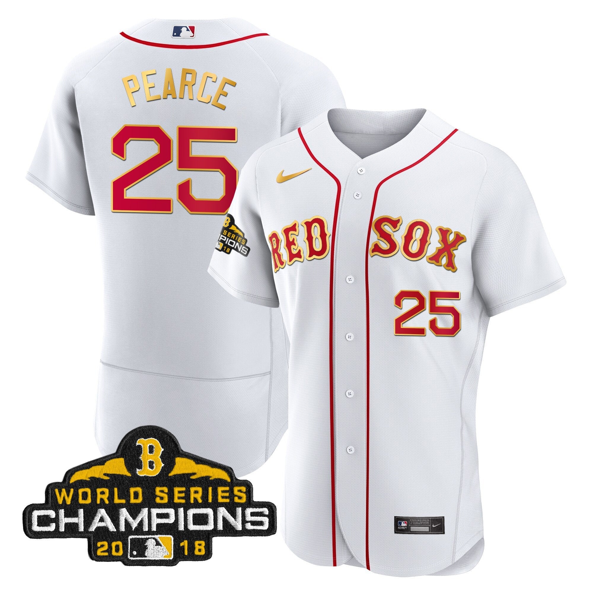 Men Boston World Series Champion 2018 Gold Jersey