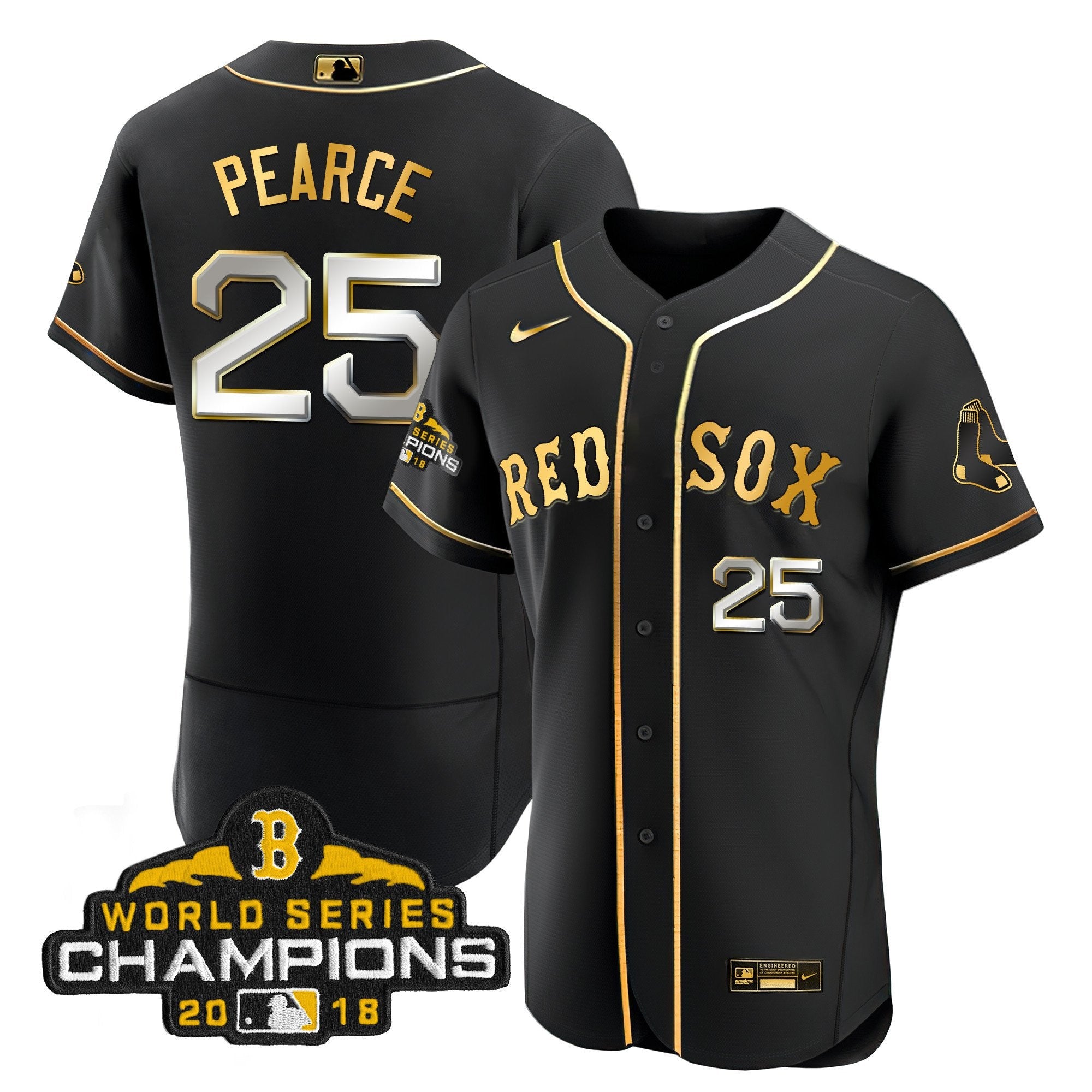Men Boston World Series Champion 2018 Gold Jersey