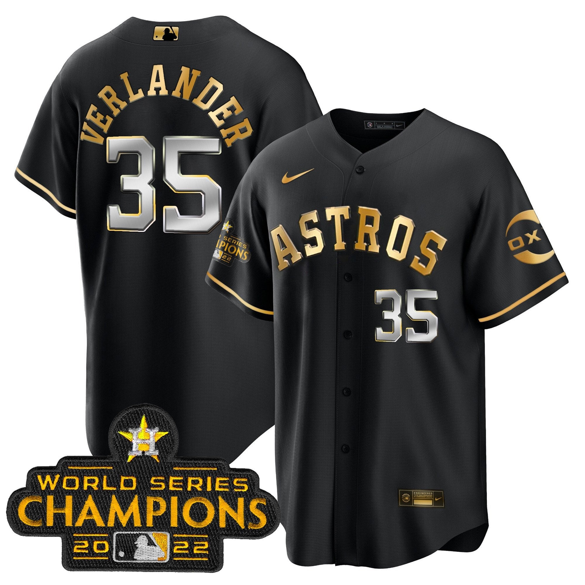 Houston 2022 Champions Black Gold Rush Cool Base Jersey