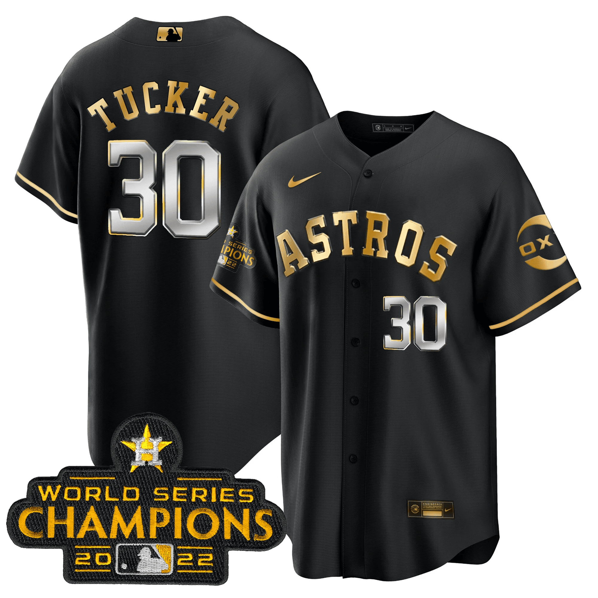Houston 2022 Champions Black Gold Rush Cool Base Jersey