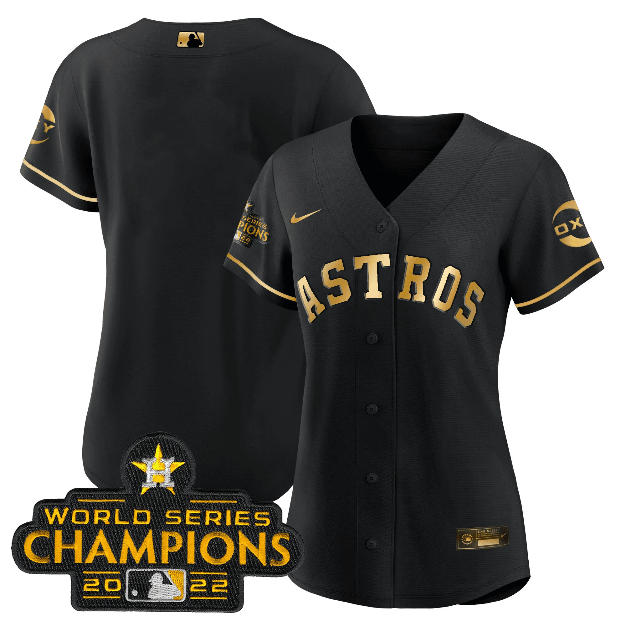 Houston 2022 Champions Black Gold Rush Cool Base Jersey