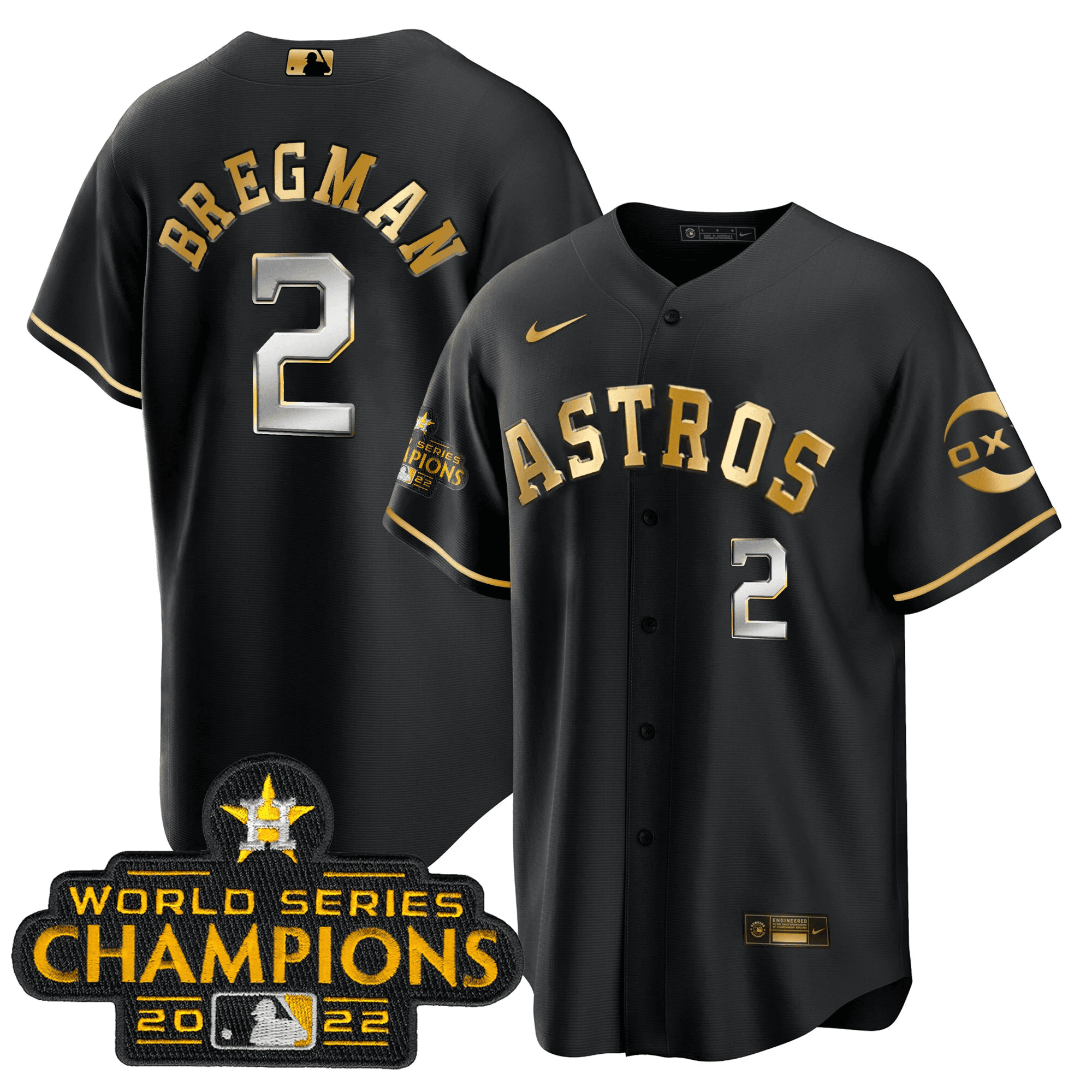 Houston 2022 Champions Black Gold Rush Cool Base Jersey