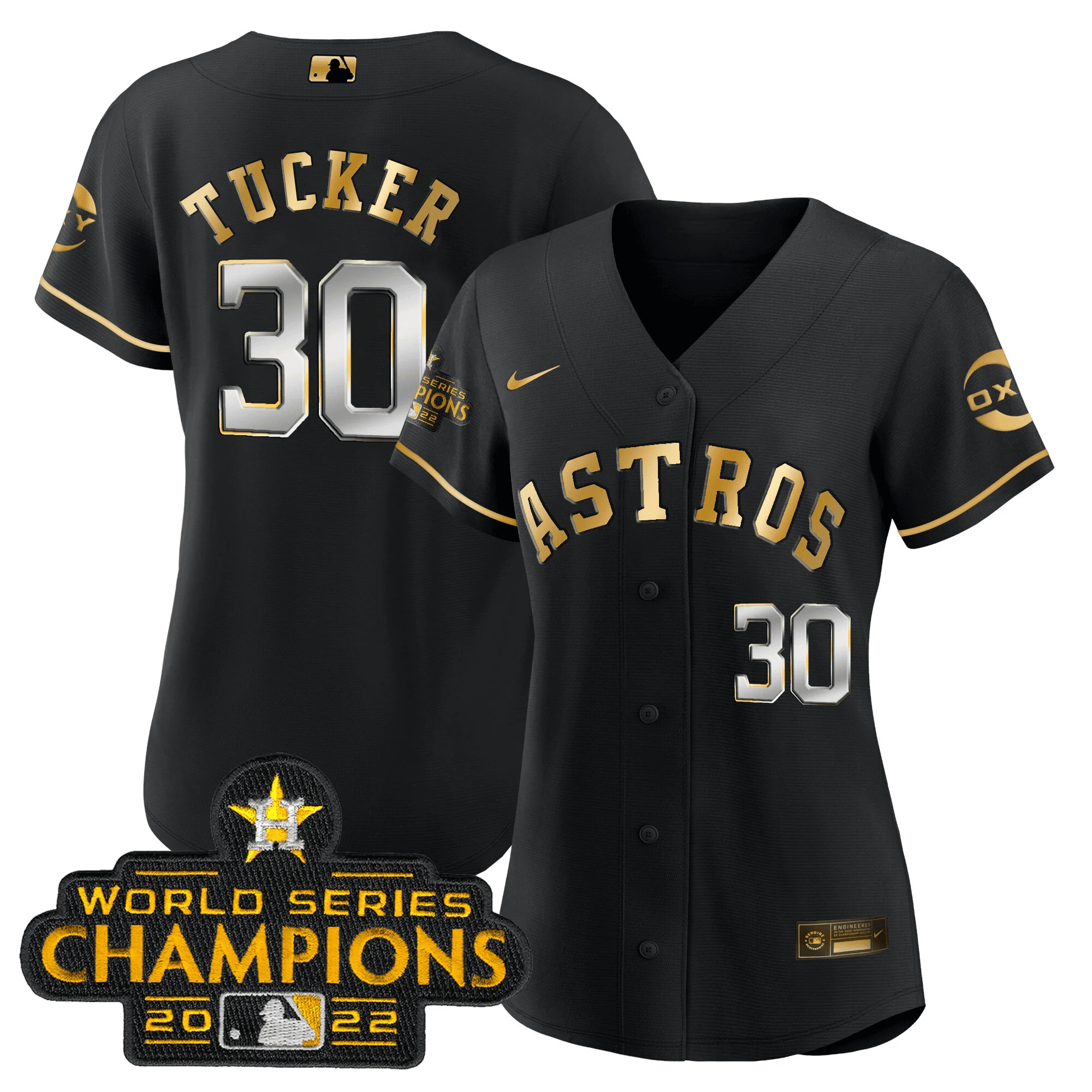 Houston 2022 Champions Black Gold Rush Cool Base Jersey