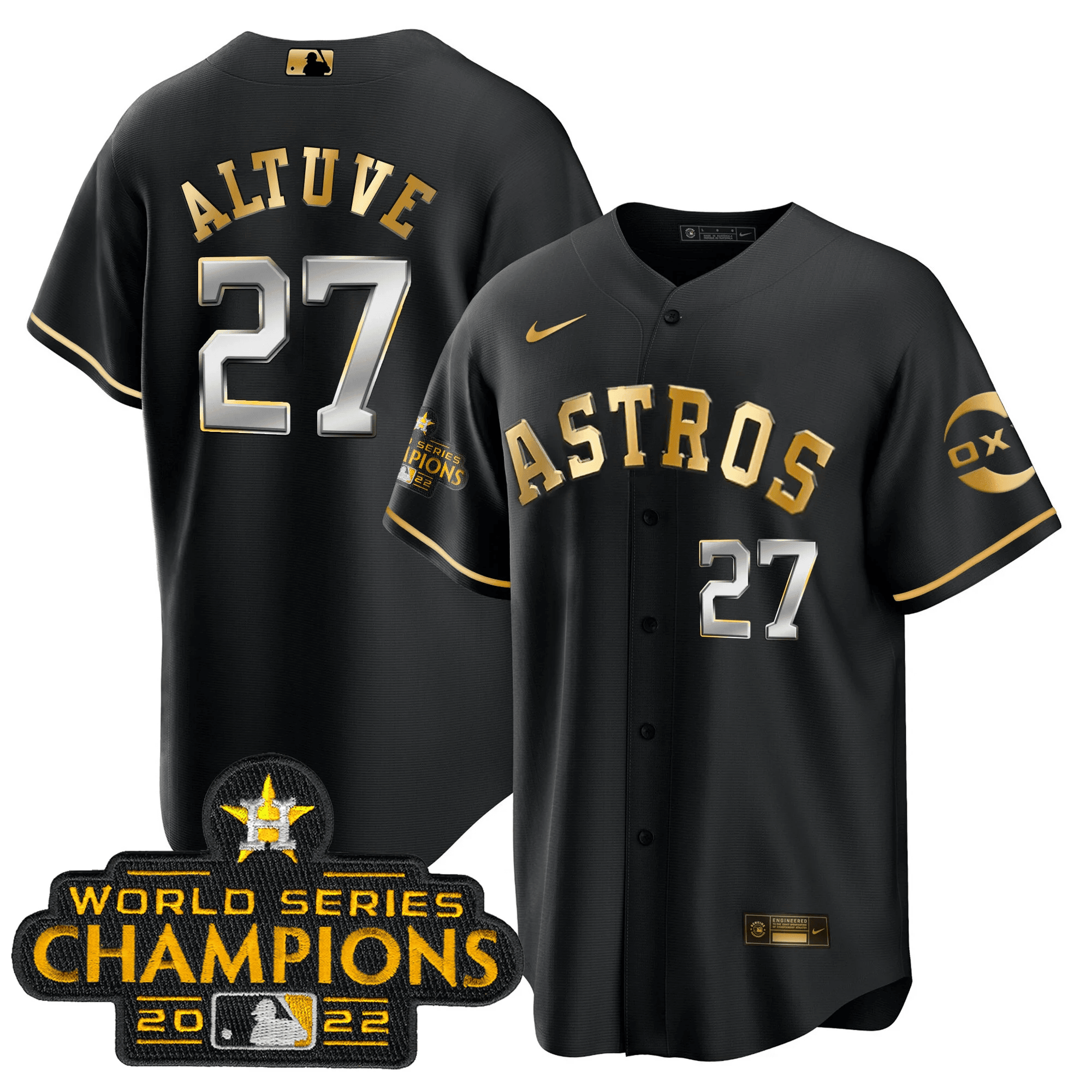 Houston 2022 Champions Black Gold Rush Cool Base Jersey