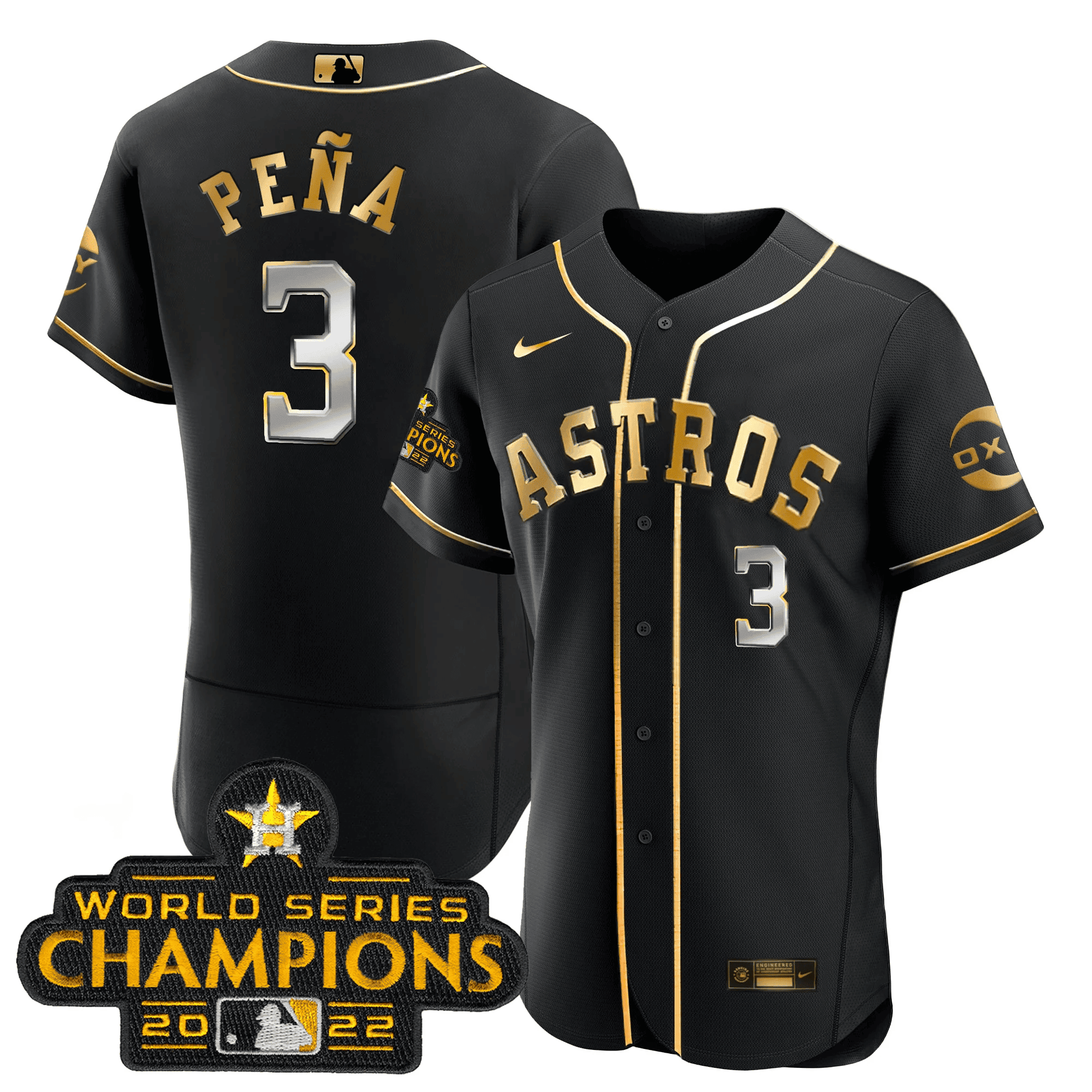 Houston 2022 Champions Black Gold Rush Flex Base Jersey