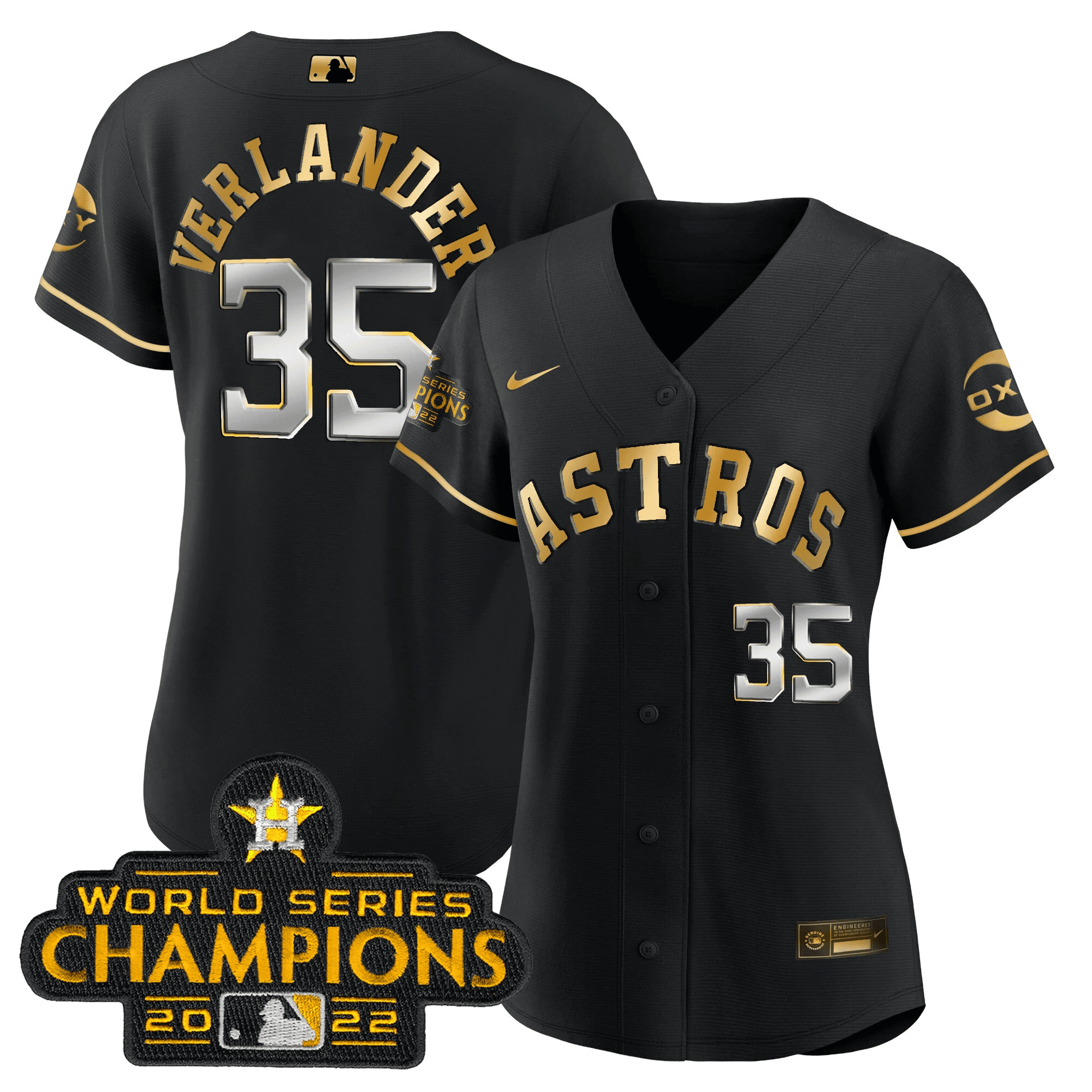 Houston 2022 Champions Black Gold Rush Cool Base Jersey