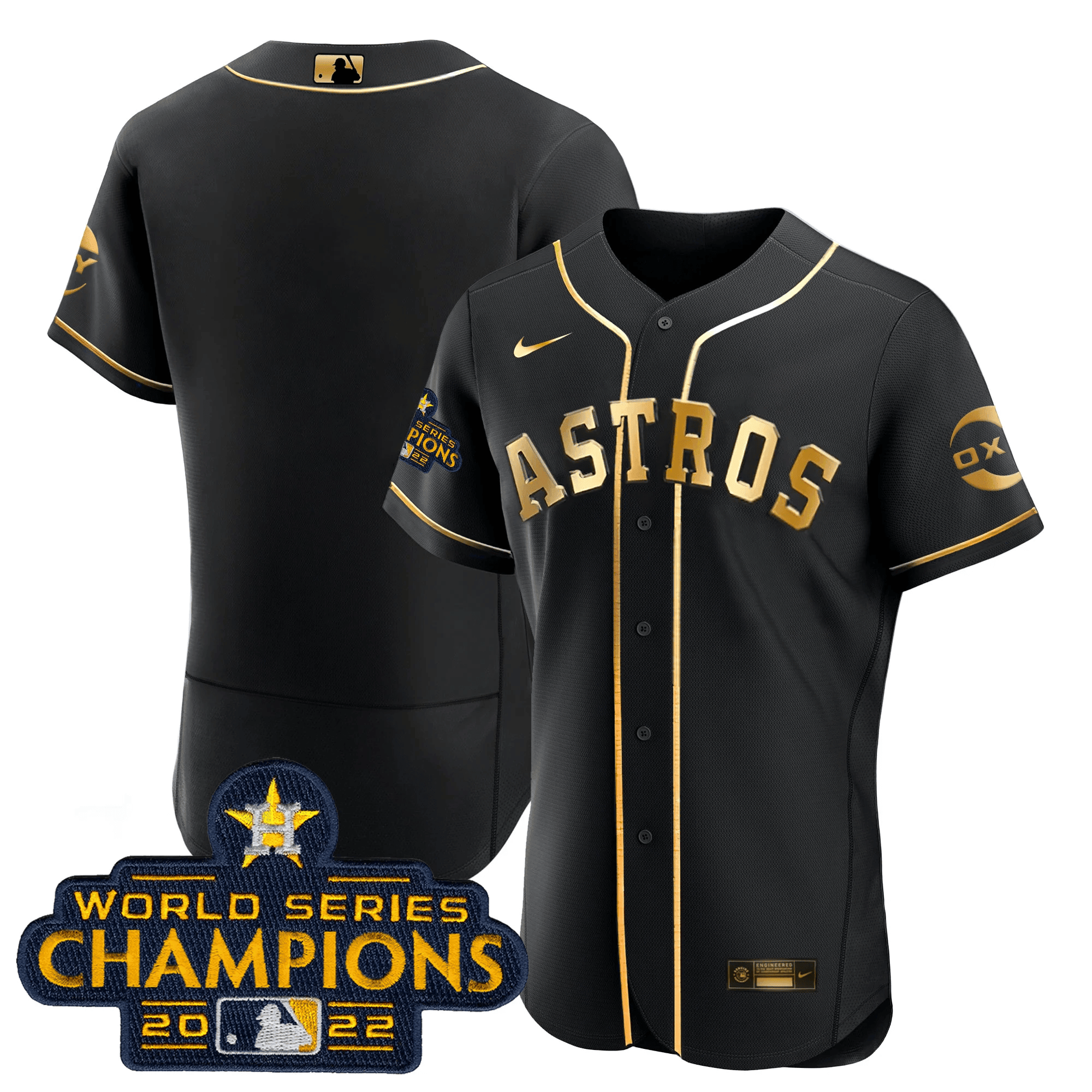 Houston 2022 Champions Black Gold Rush Flex Base Jersey