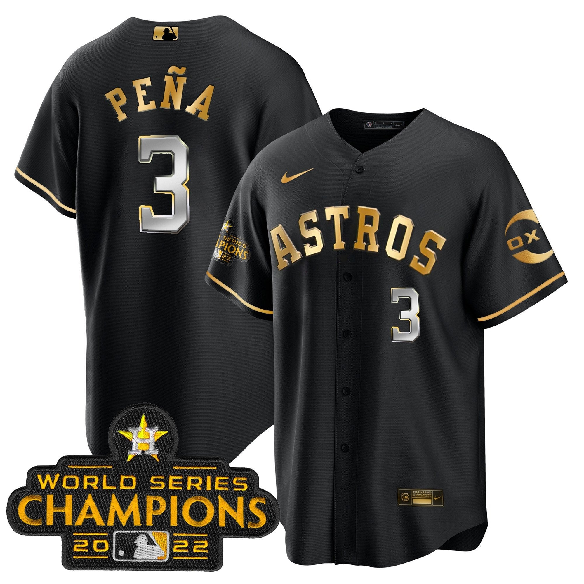 Houston 2022 Champions Black Gold Rush Cool Base Jersey