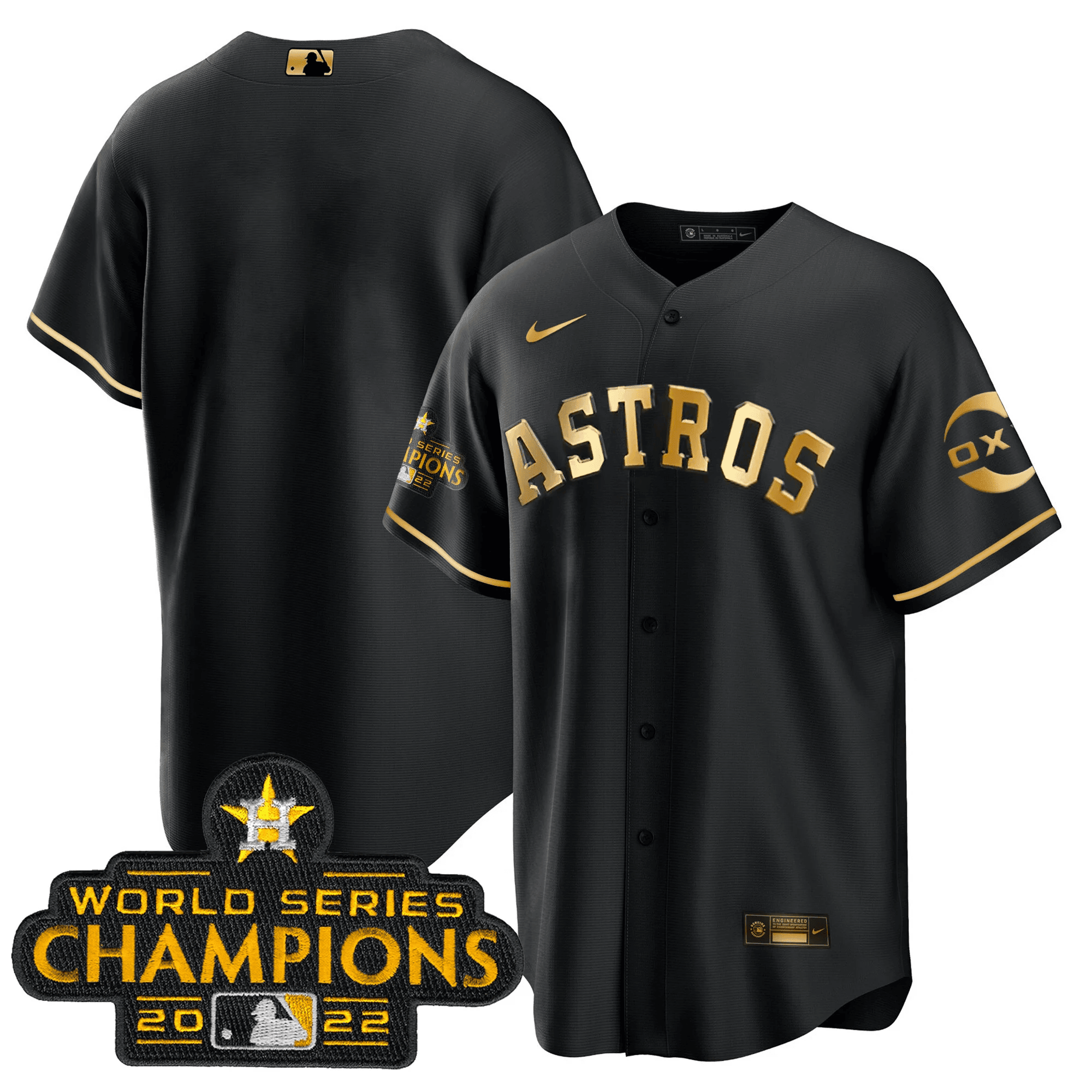 Houston 2022 Champions Black Gold Rush Cool Base Jersey