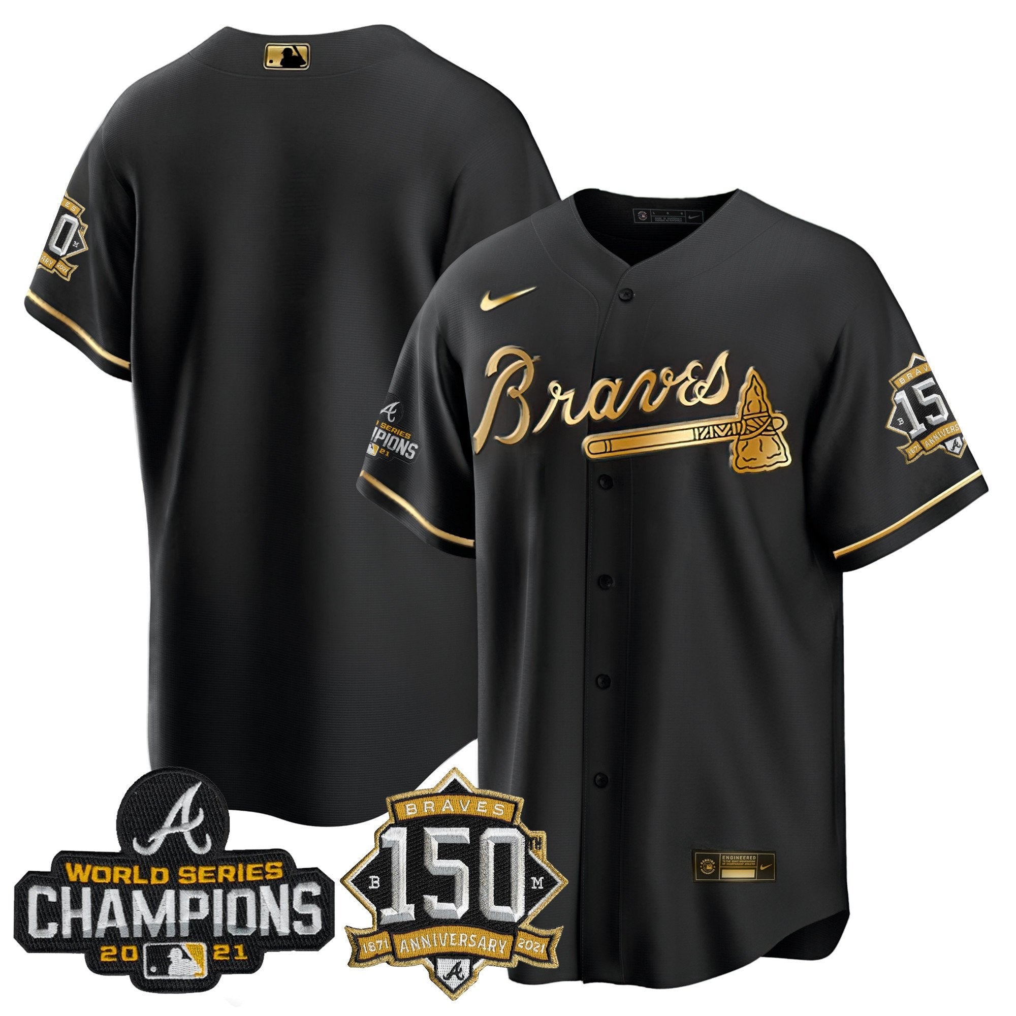 World Series Champion Black Gold Cool Base Jersey