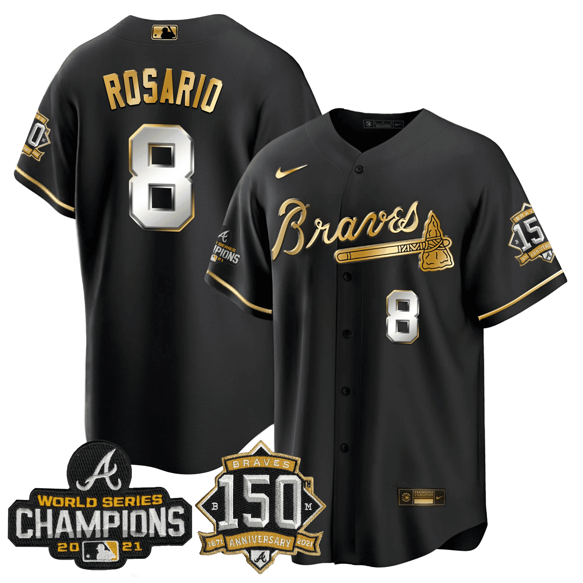 World Series Champion Black Gold Cool Base Jersey