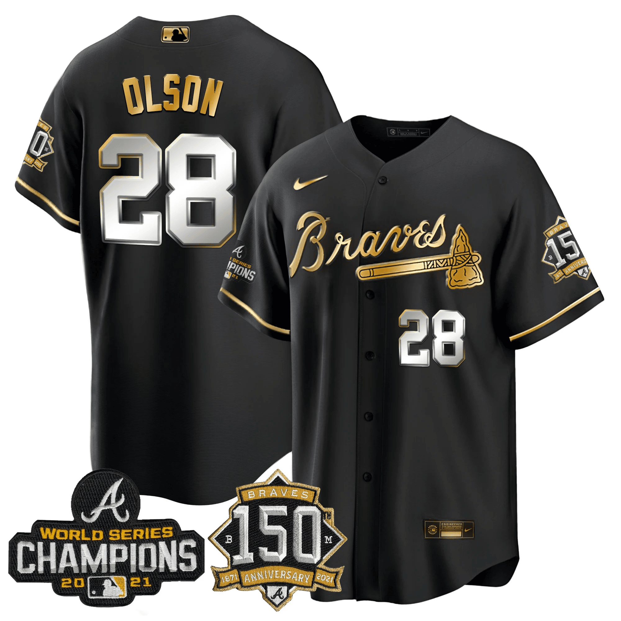 World Series Champion Black Gold Cool Base Jersey