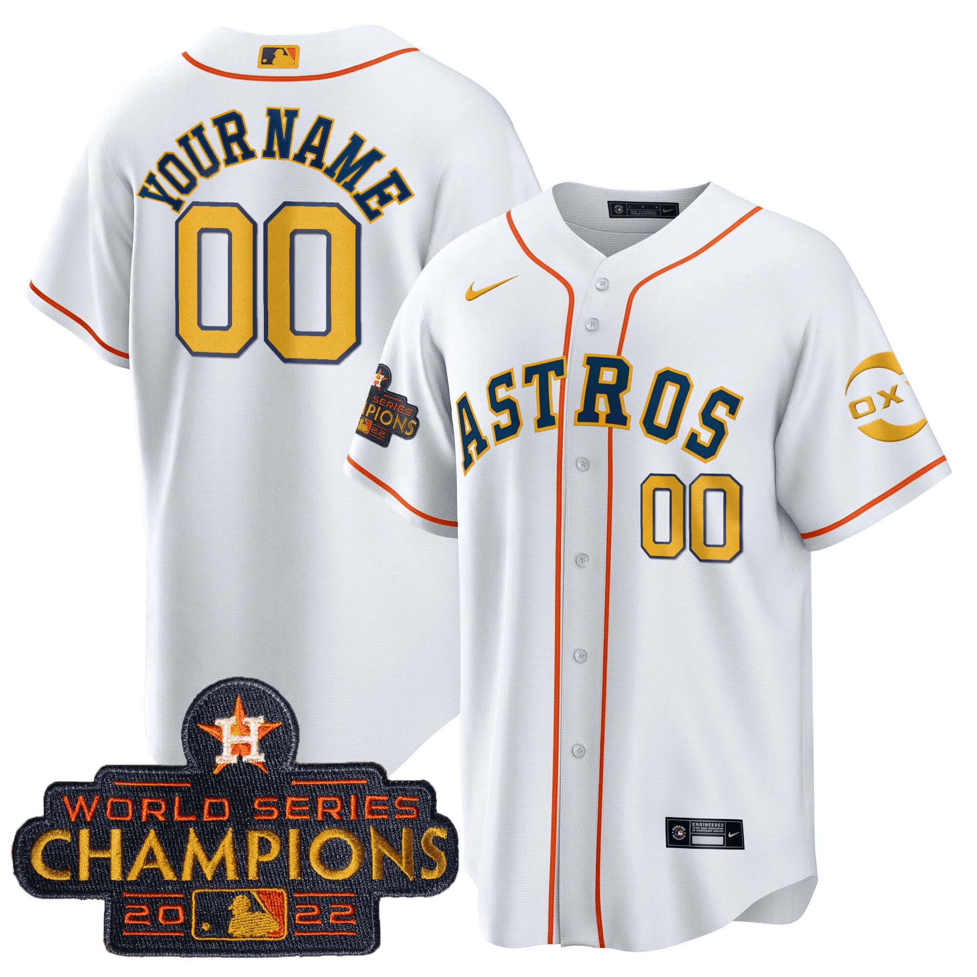 Houston 2022 Champions Gold Rush Custom Jersey