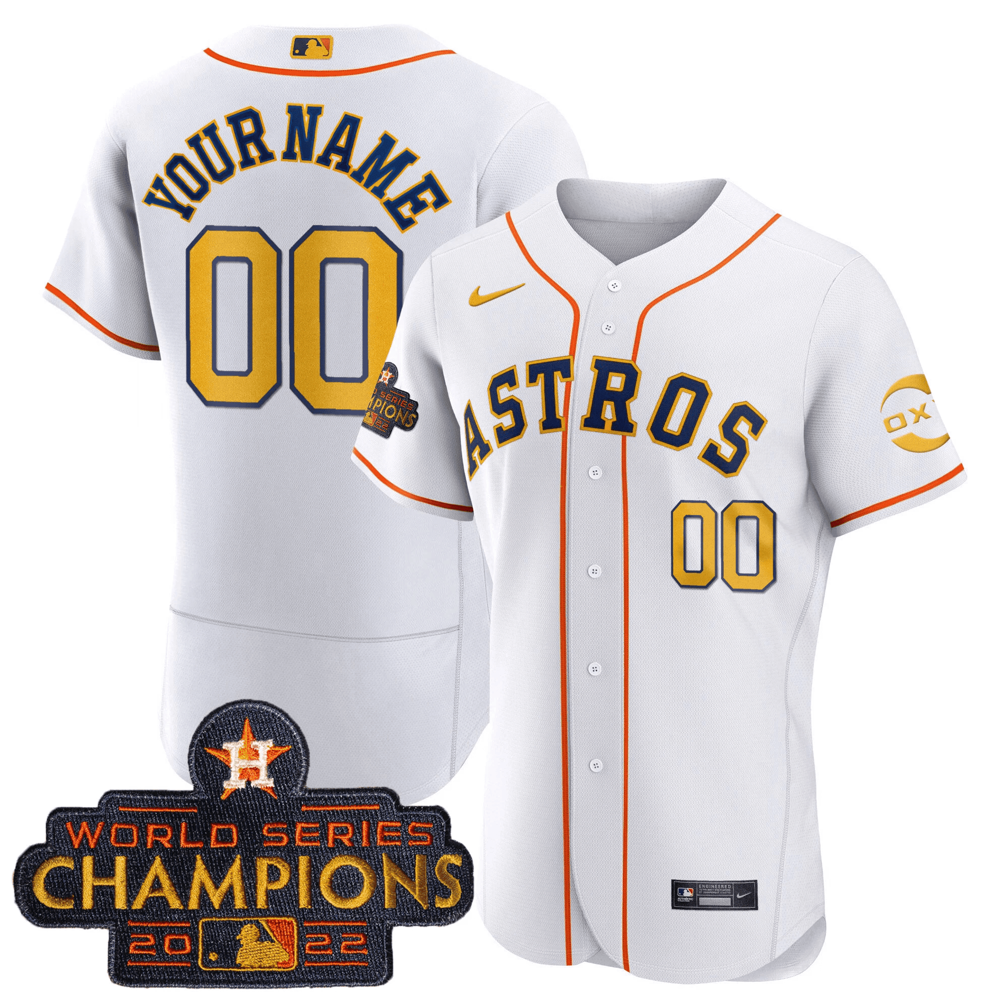 Houston 2022 Champions Gold Rush Custom Jersey