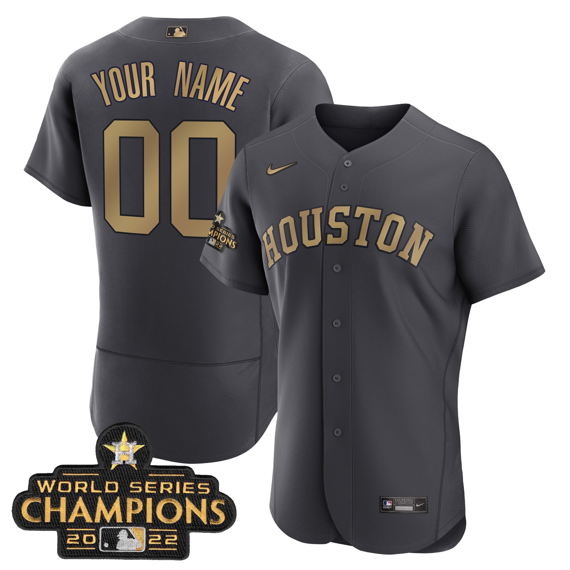 Houston Charcoal 2023 Champions Custom Jersey