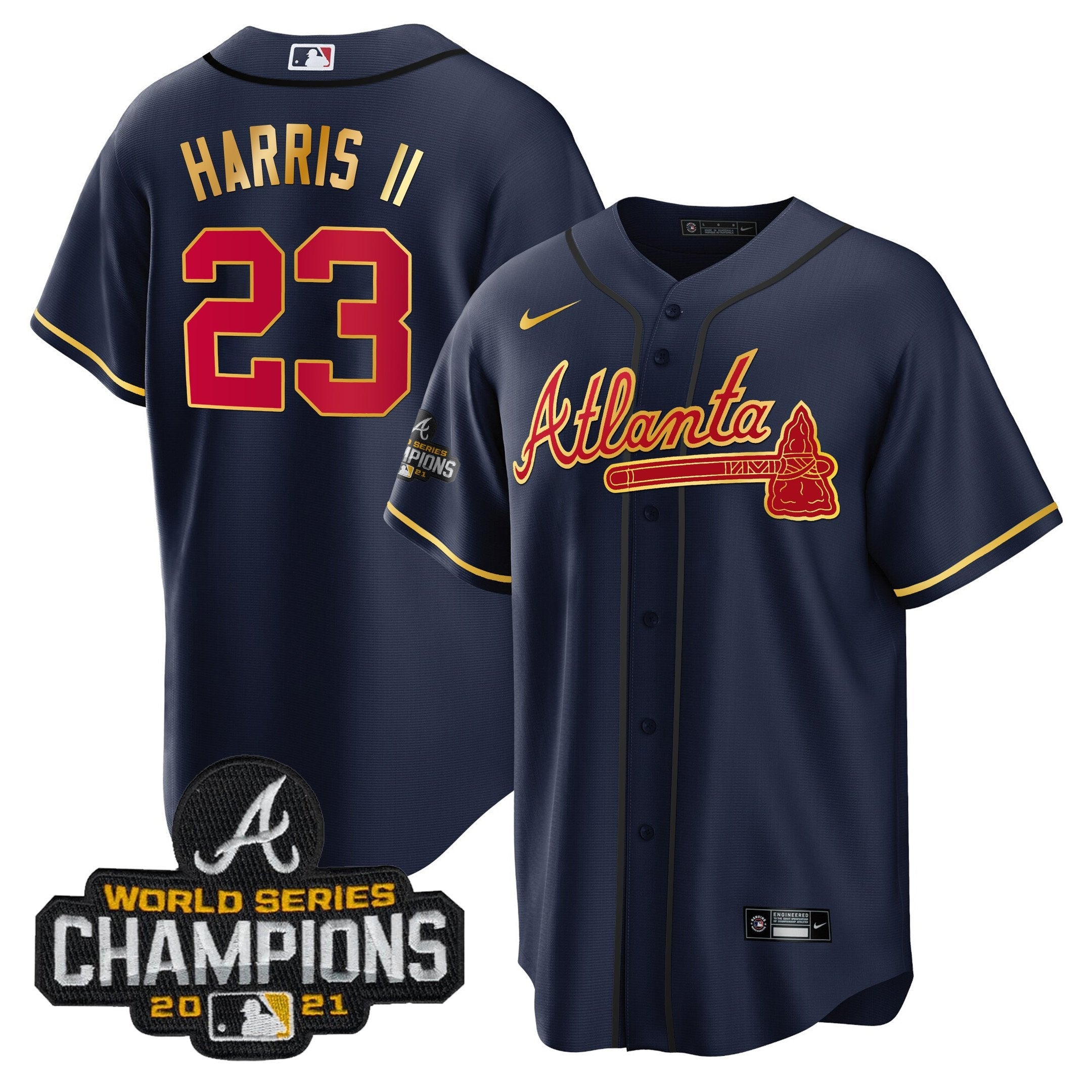 Men’s Atlanta Champions Patch Gold Trim Jersey