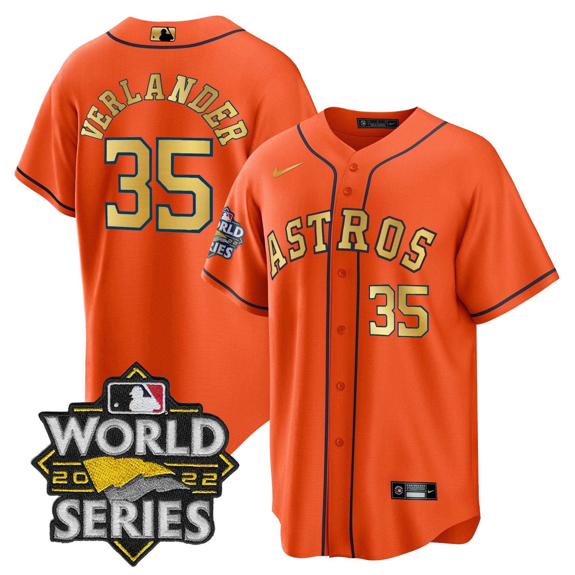 2023 World Series Orange Gold Jersey
