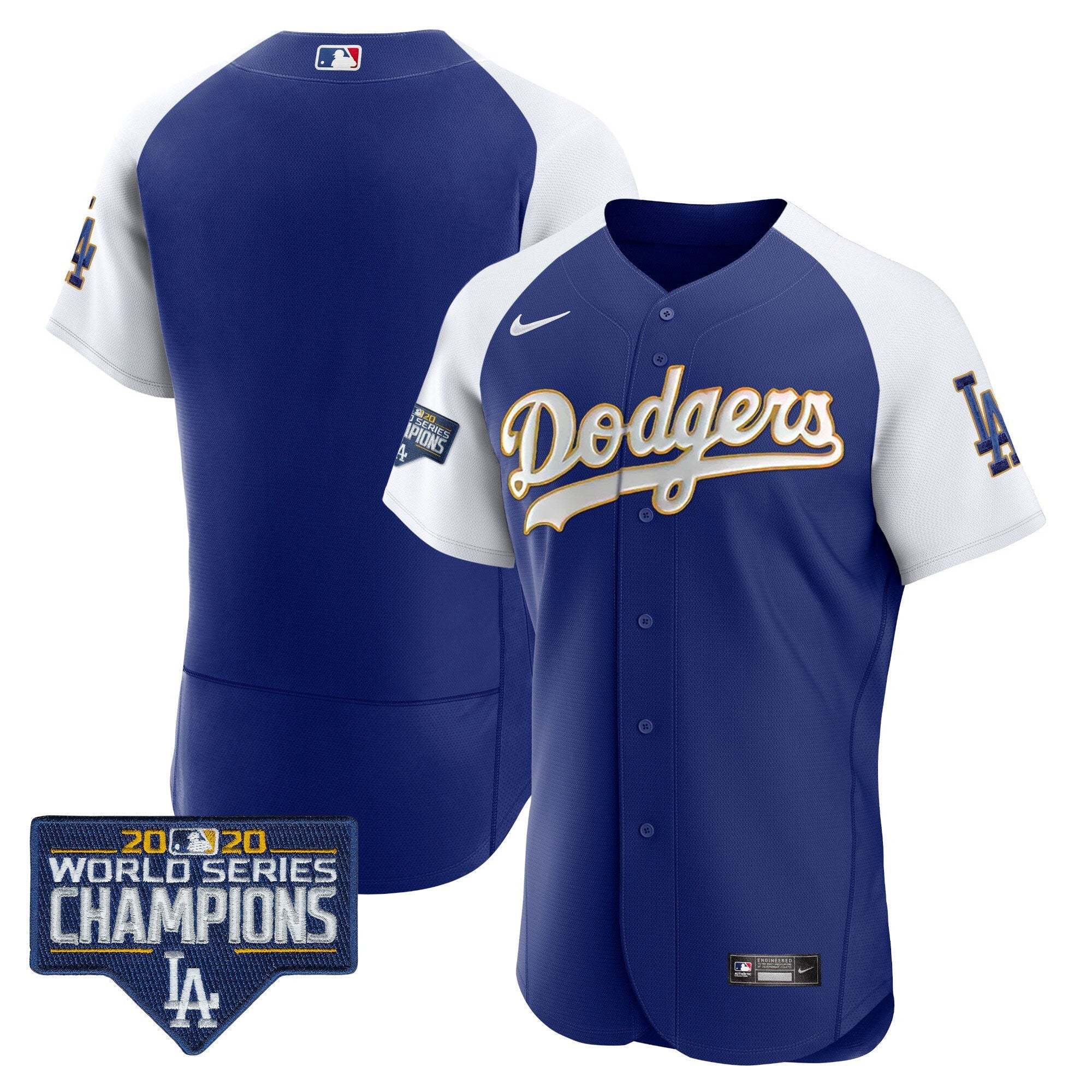 Men’s World Series Champions Patch Flex Base Gold Trim Jersey