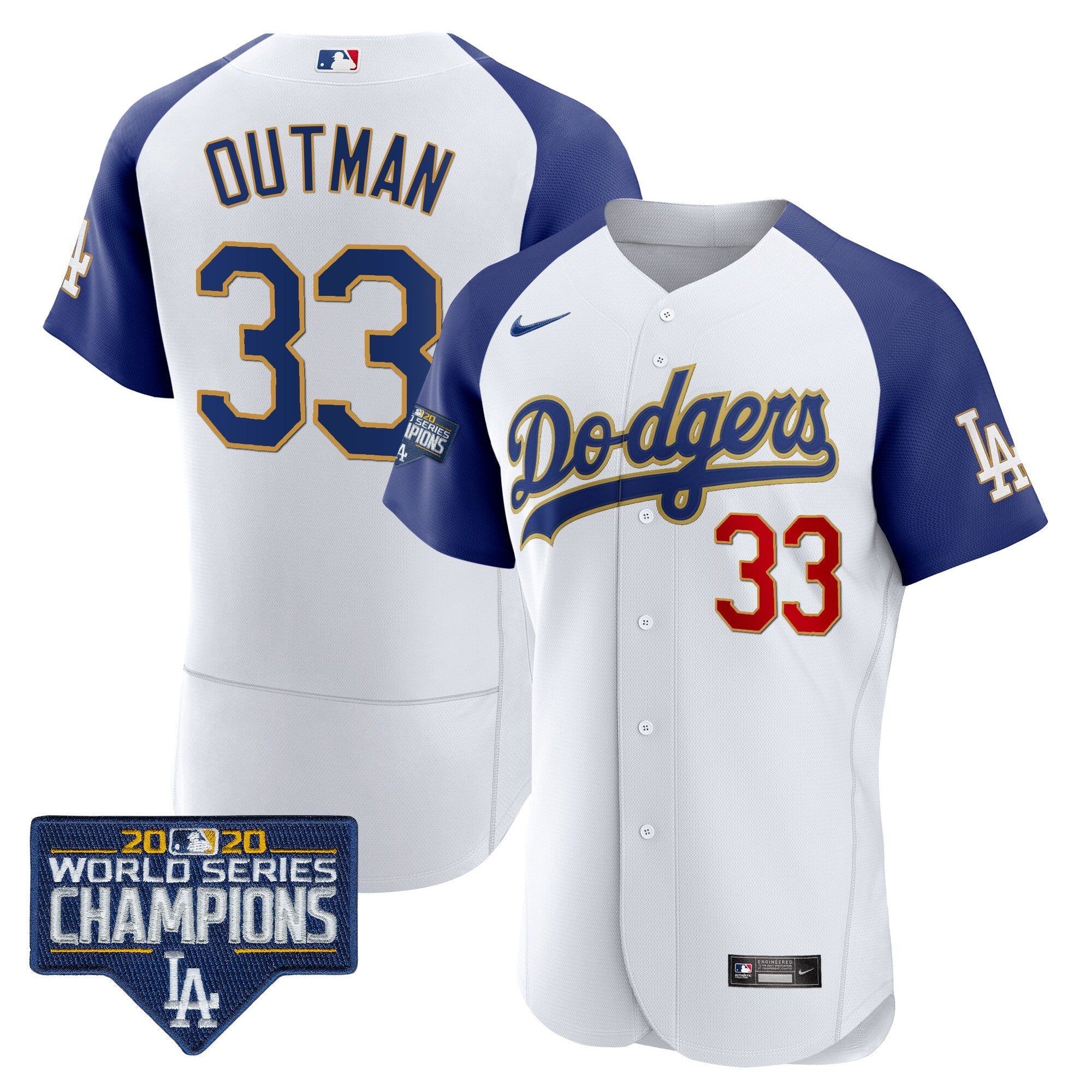 Men’s World Series Champions Patch Flex Base Gold Trim Jersey