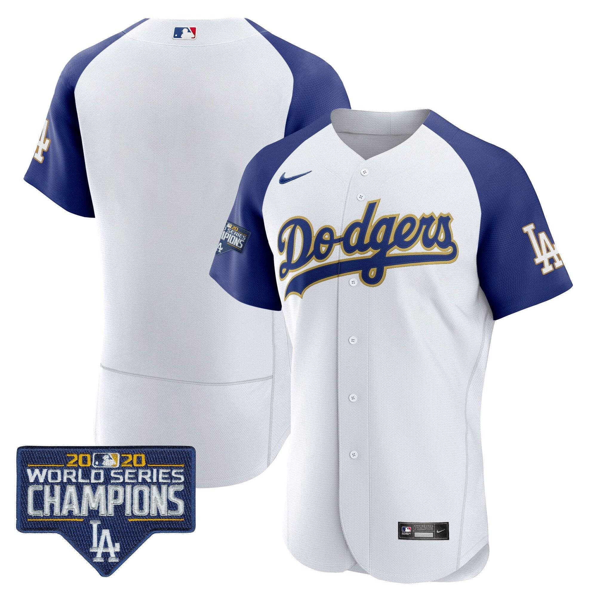 Men’s World Series Champions Patch Flex Base Gold Trim Jersey